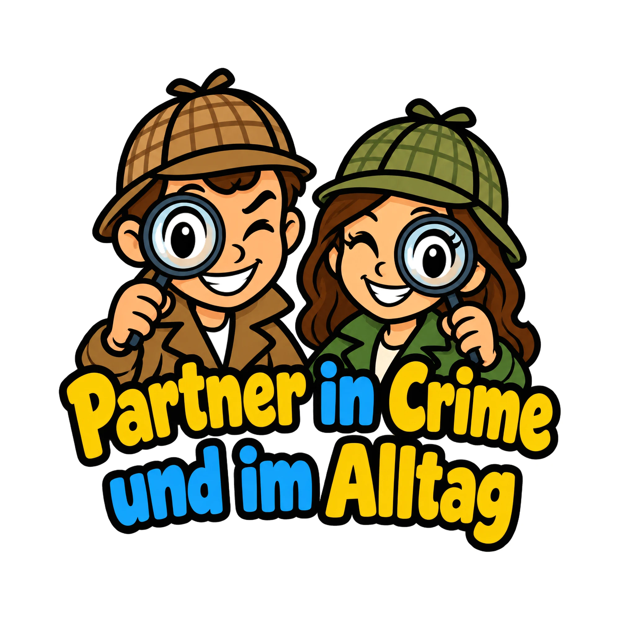 Bügelbild Partner in Crime und im Alltag als Grafik auf weißem Hintergrund (BB019164)