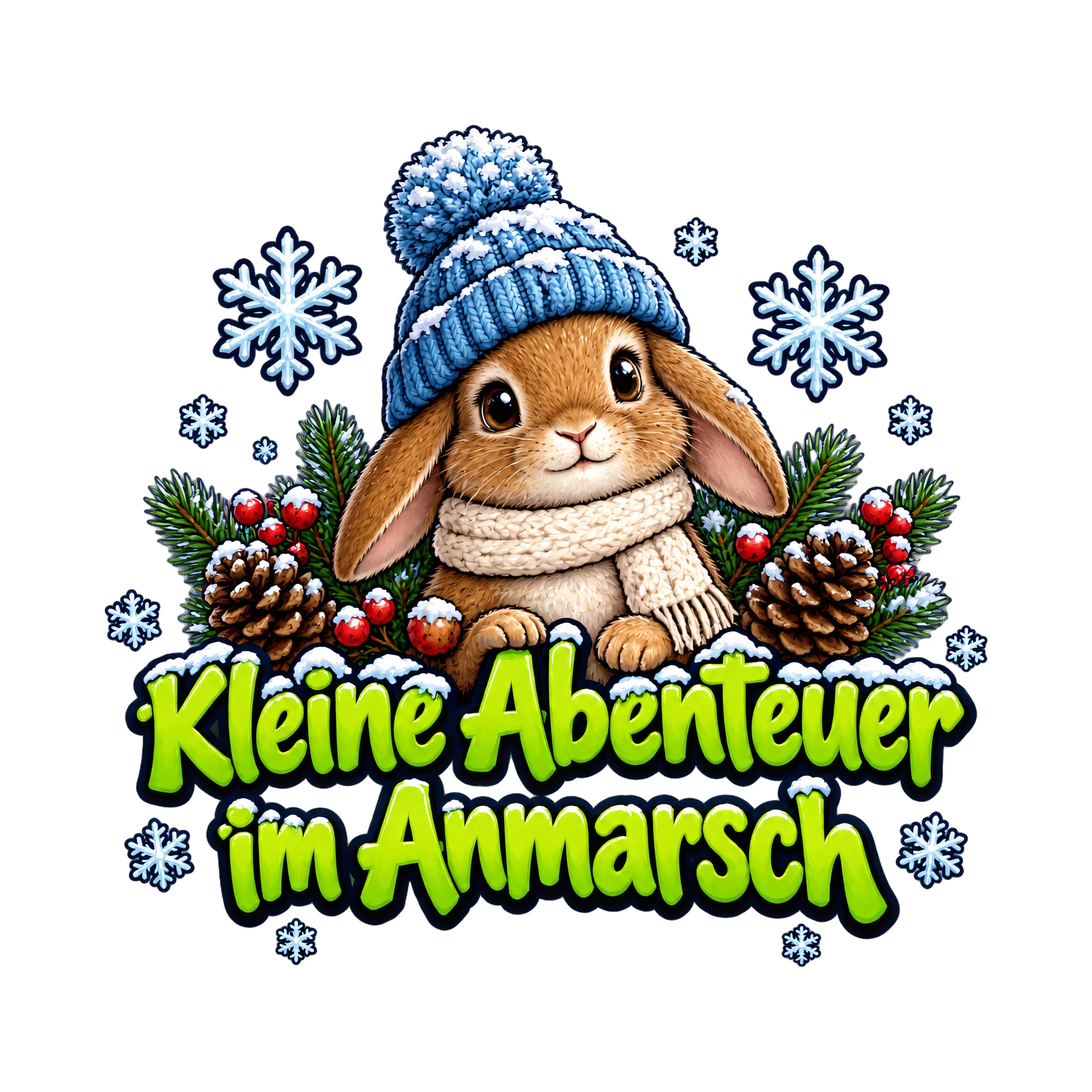 Bügelbild Kleine Abenteuer im Anmarsch als Grafik auf weißem Hintergrund (BB013902)