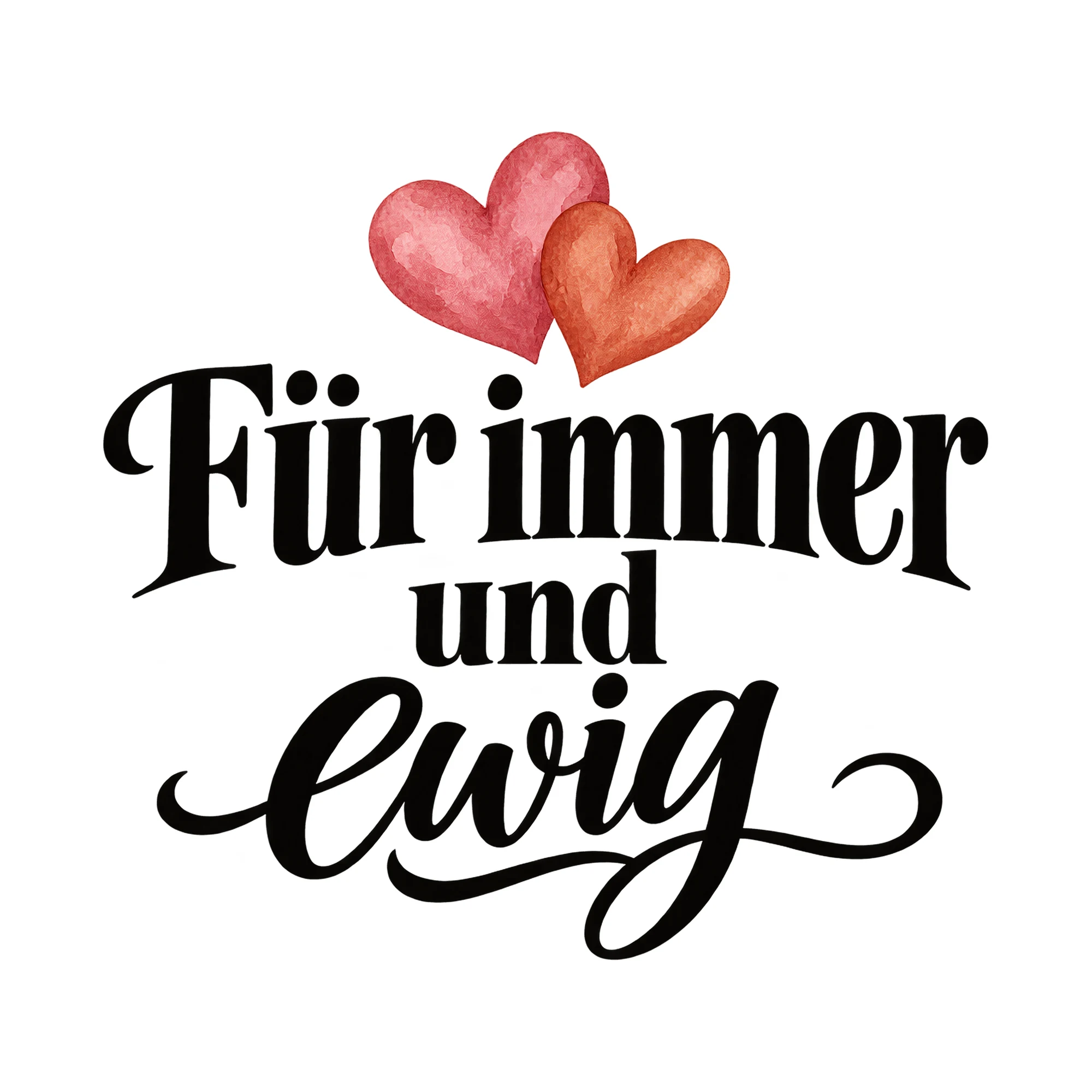 Bügelbild Für immer und ewig, Lustiger Shirt Spruch als Grafik auf weißem Hintergrund (BB015802)