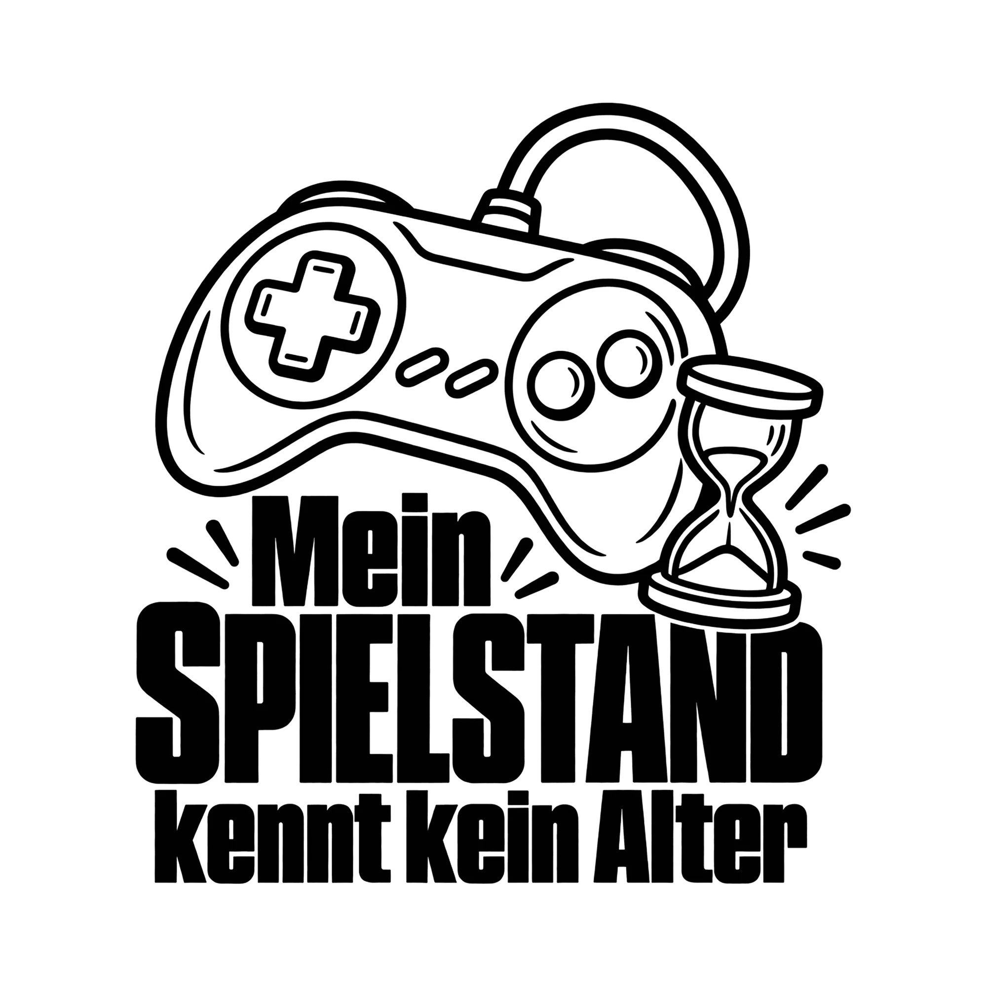 Bügelbild Mein Spielstand kennt kein Alter als Grafik auf weißem Hintergrund (BB013059)