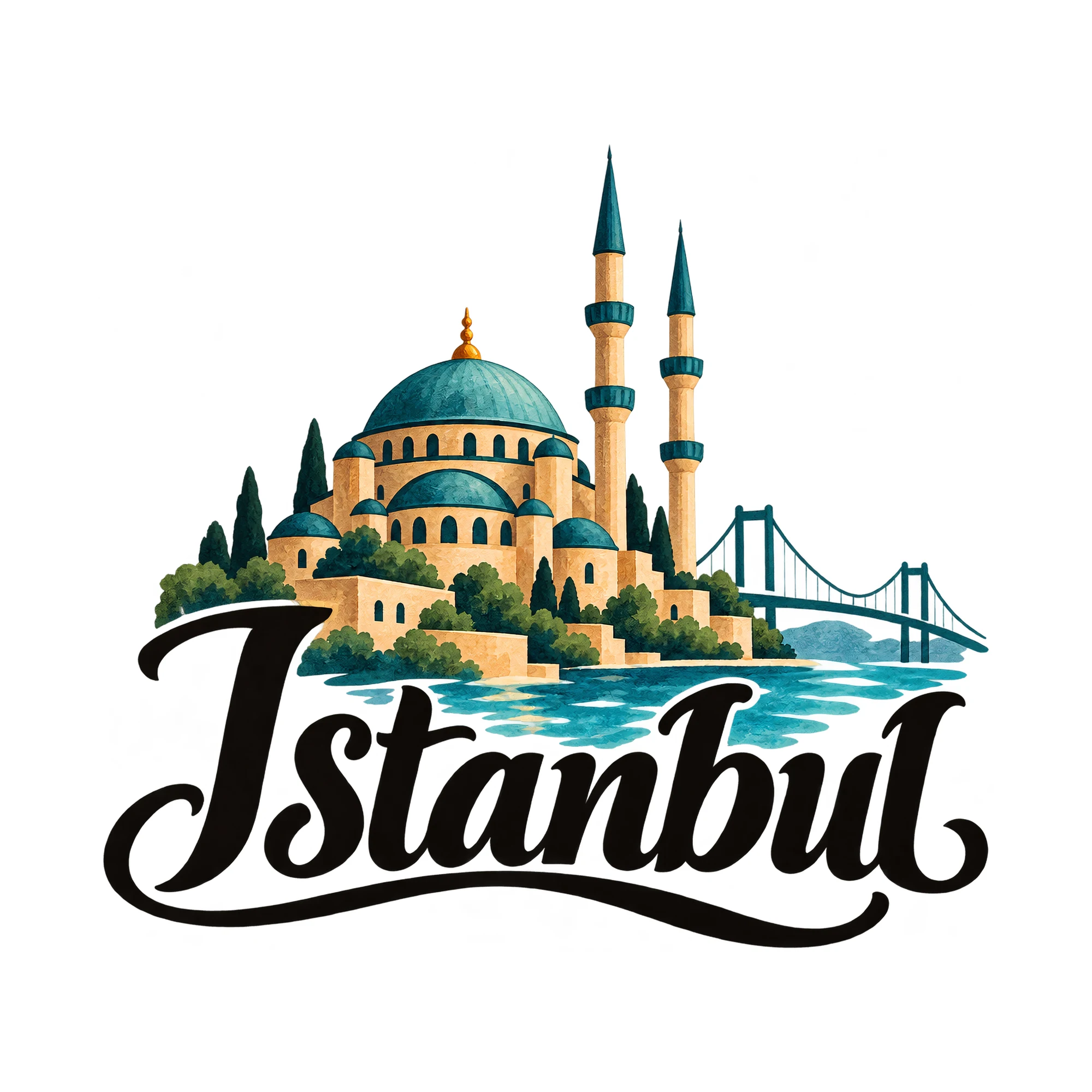 Bügelbild Istanbul, Urlaub Shirt Spruch als Grafik auf weißem Hintergrund (BB015416)