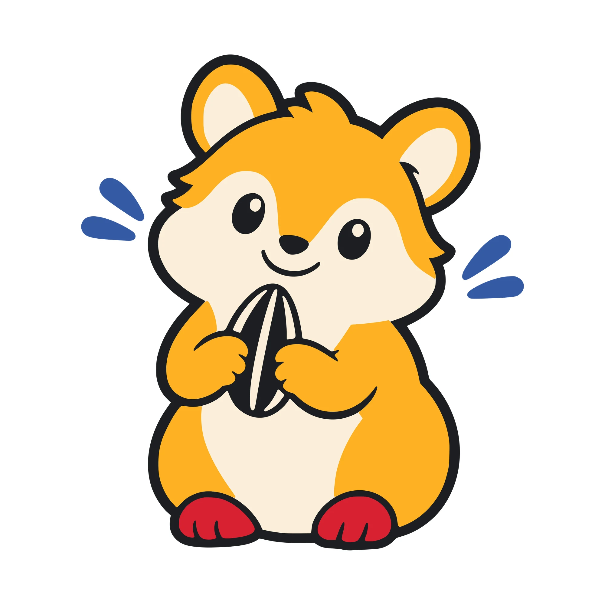 Bügelbild Hamster im Comic-Stil als Grafik auf weißem Hintergrund (BB011015)