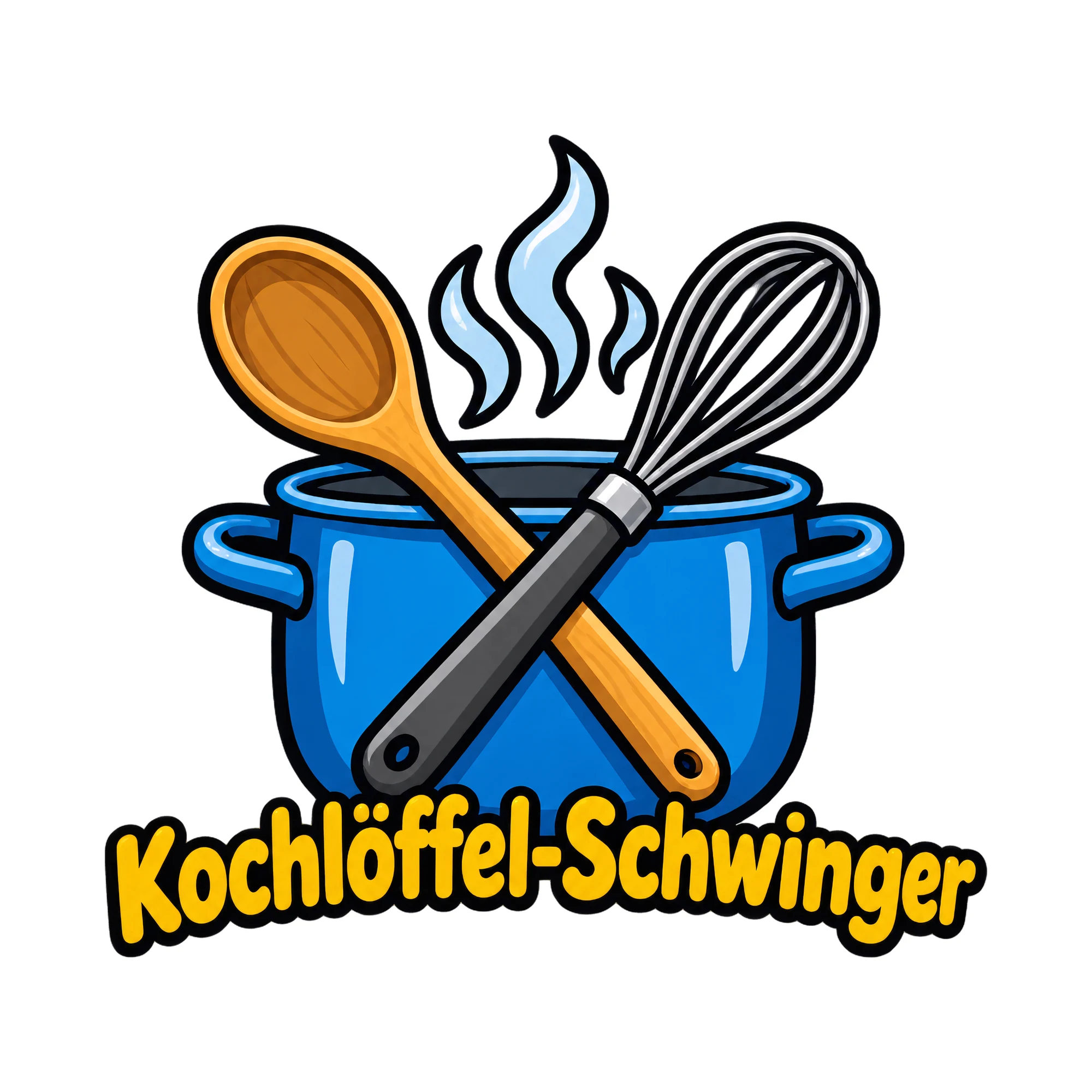 Bügelbild Kochlöffel-Schwinger als Grafik auf weißem Hintergrund (BB018495)