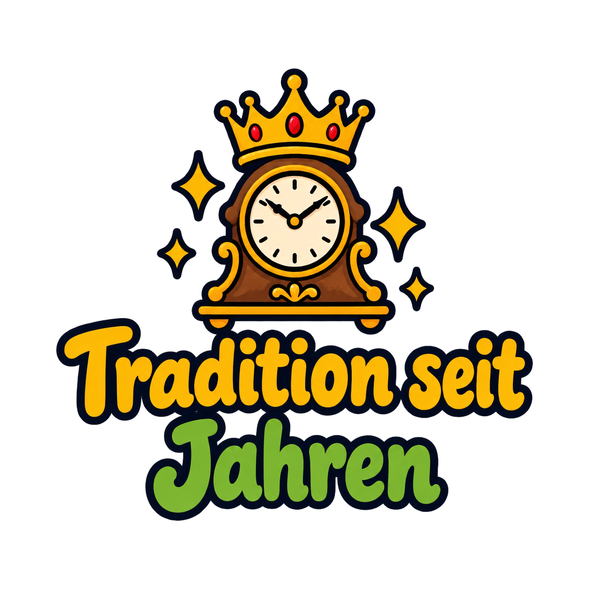 Bügelbild Tradition seit Jahren als Grafik auf weißem Hintergrund (BB020576)