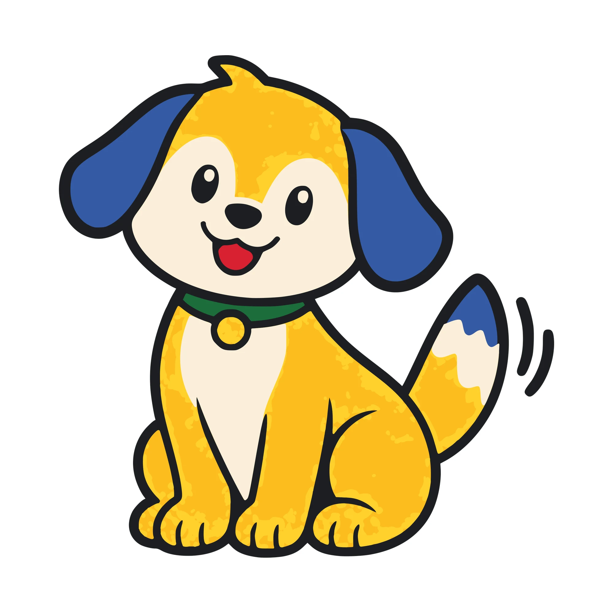 Bügelbild Hund im Comic-Stil als Grafik auf weißem Hintergrund (BB011017)
