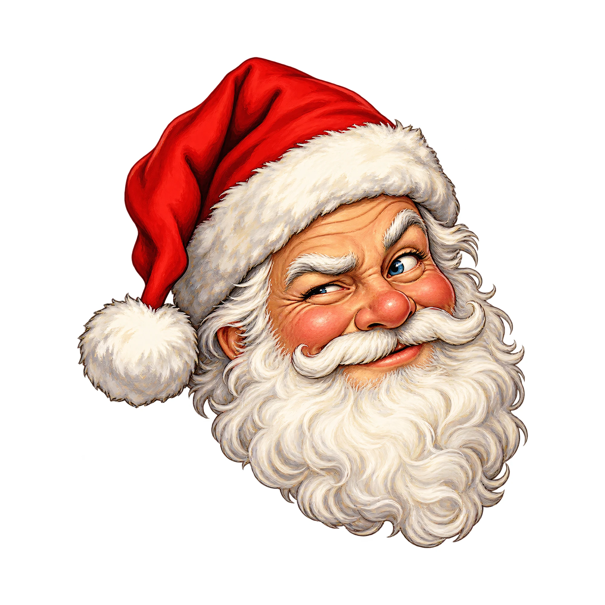 Bügelbild Ugly Weihnachtsmann, Weihnachten Shirt Motiv als Grafik auf weißem Hintergrund (BB014809)
