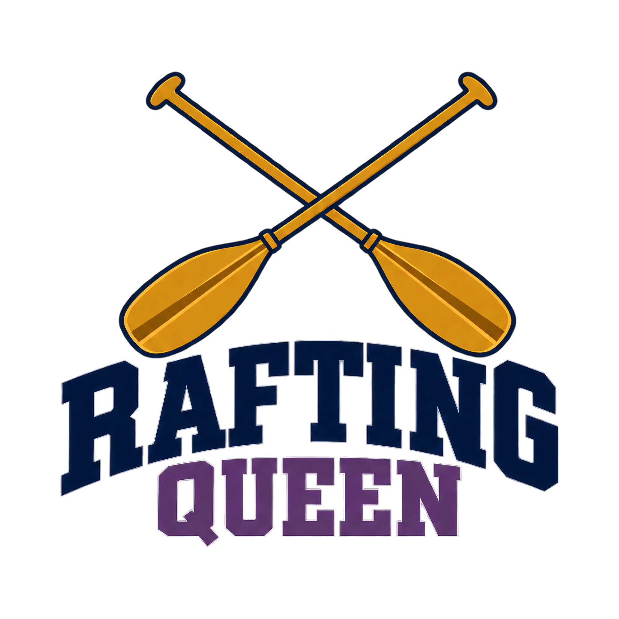 Bügelbild Rafting Queen, Lustiger Shirt Spruch als Grafik auf weißem Hintergrund (BB017990)