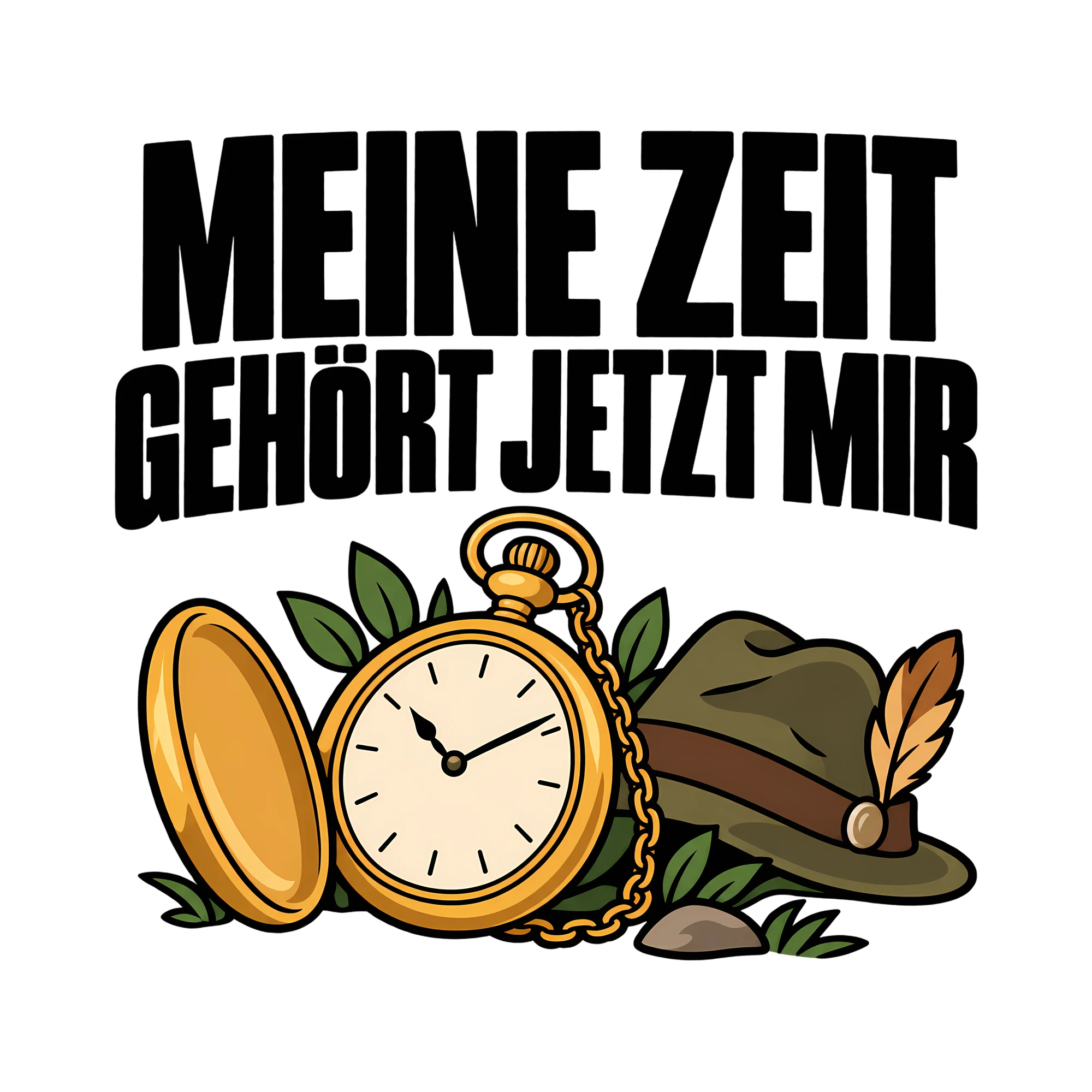 Bügelbild MEINE ZEIT GEHÖRT JETZT MIR als Grafik auf weißem Hintergrund (BB011692)