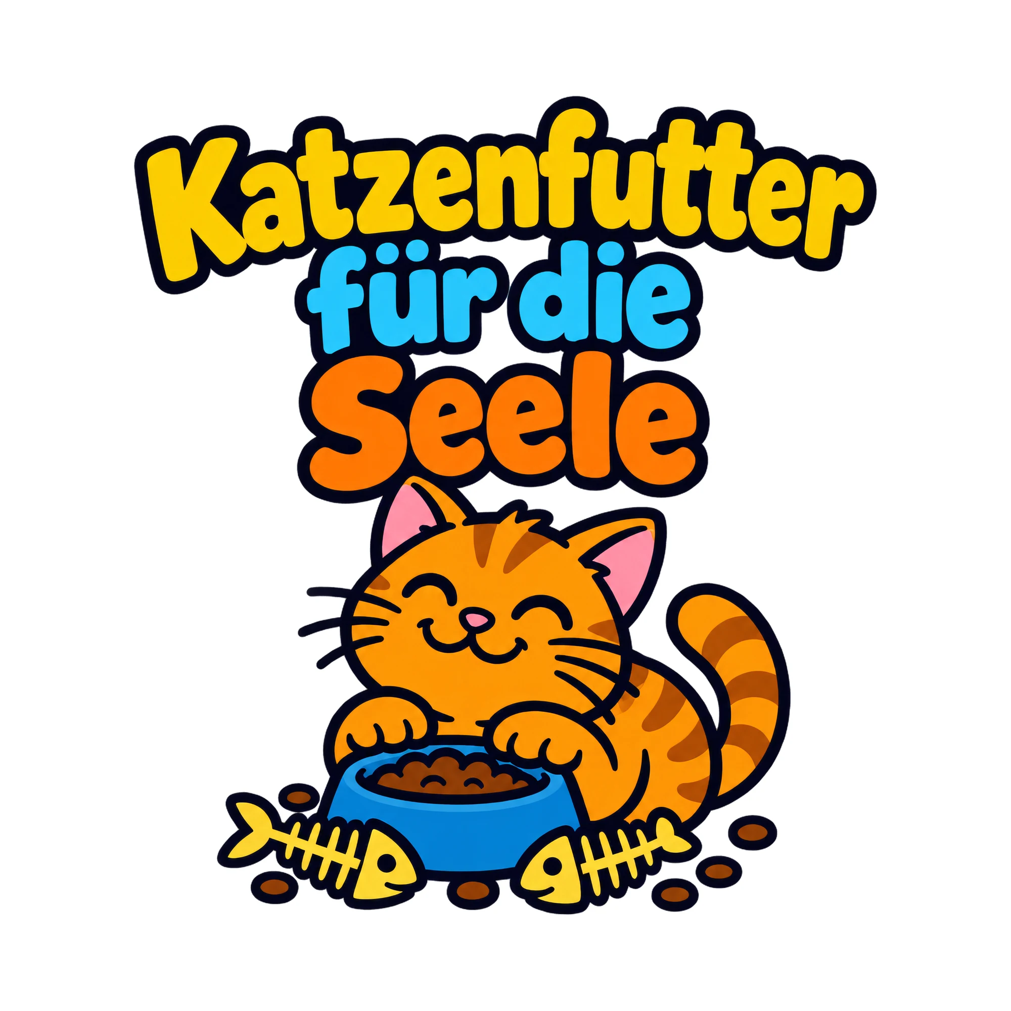 Bügelbild Katzenfutter für die Seele als Grafik auf weißem Hintergrund (BB018562)