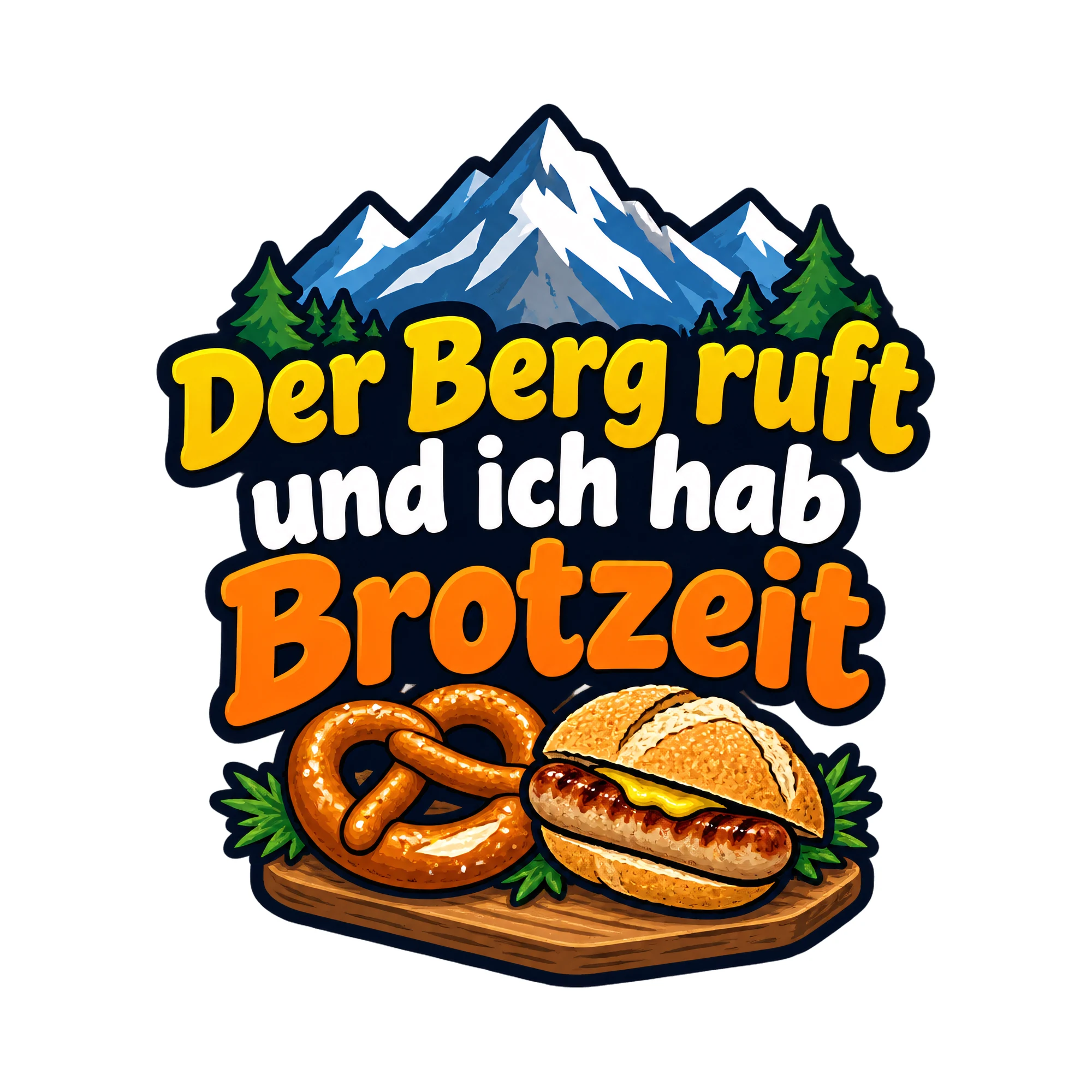 Bügelbild Der berg ruft und ich hab als Grafik auf weißem Hintergrund (BB016461)