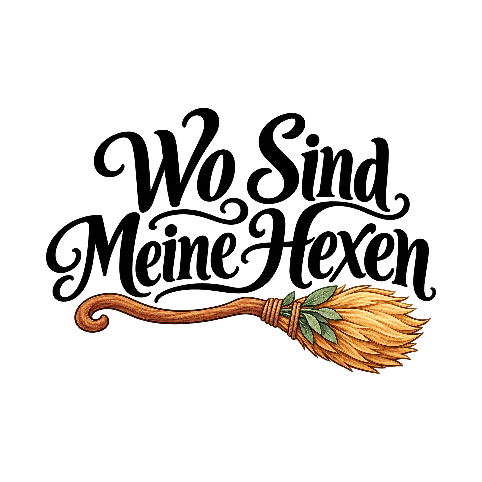 Bügelbild Wo Sind Meine Hexen, Halloween Shirt Spruch als Grafik auf weißem Hintergrund (BB014879)