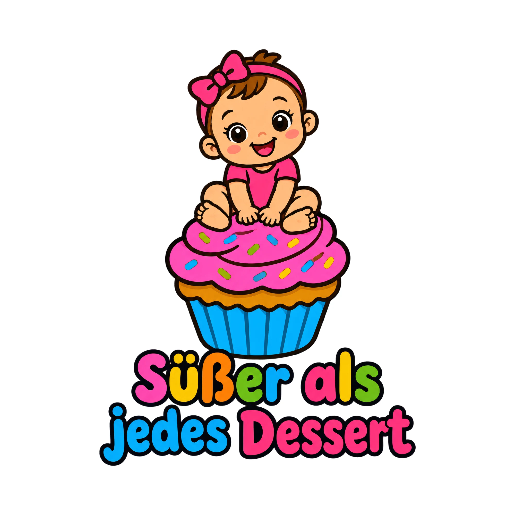 Bügelbild Süßer als jedes Dessert als Grafik auf weißem Hintergrund (BB020059)