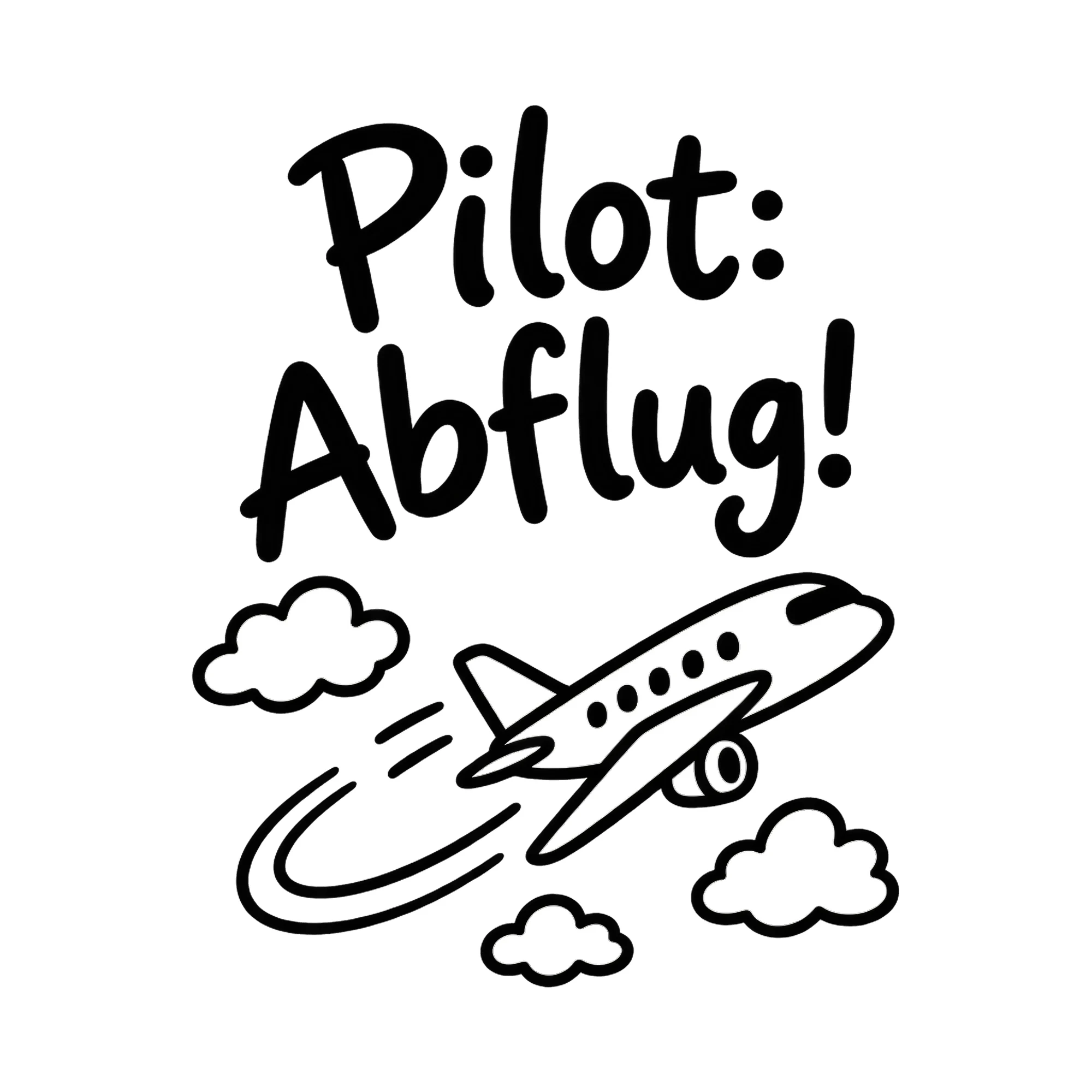 Bügelbild Pilot: Abflug! als Grafik auf weißem Hintergrund (BB018635)