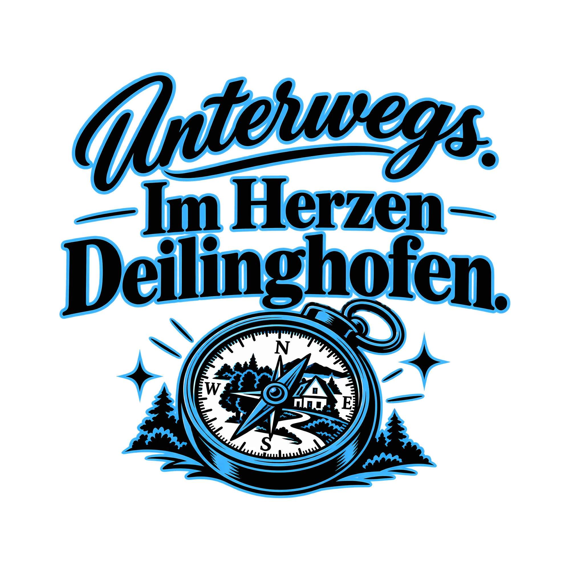 Bügelbild Unterwegs. Im Herzen Deilinghofen. als Grafik auf weißem Hintergrund (BB013430)