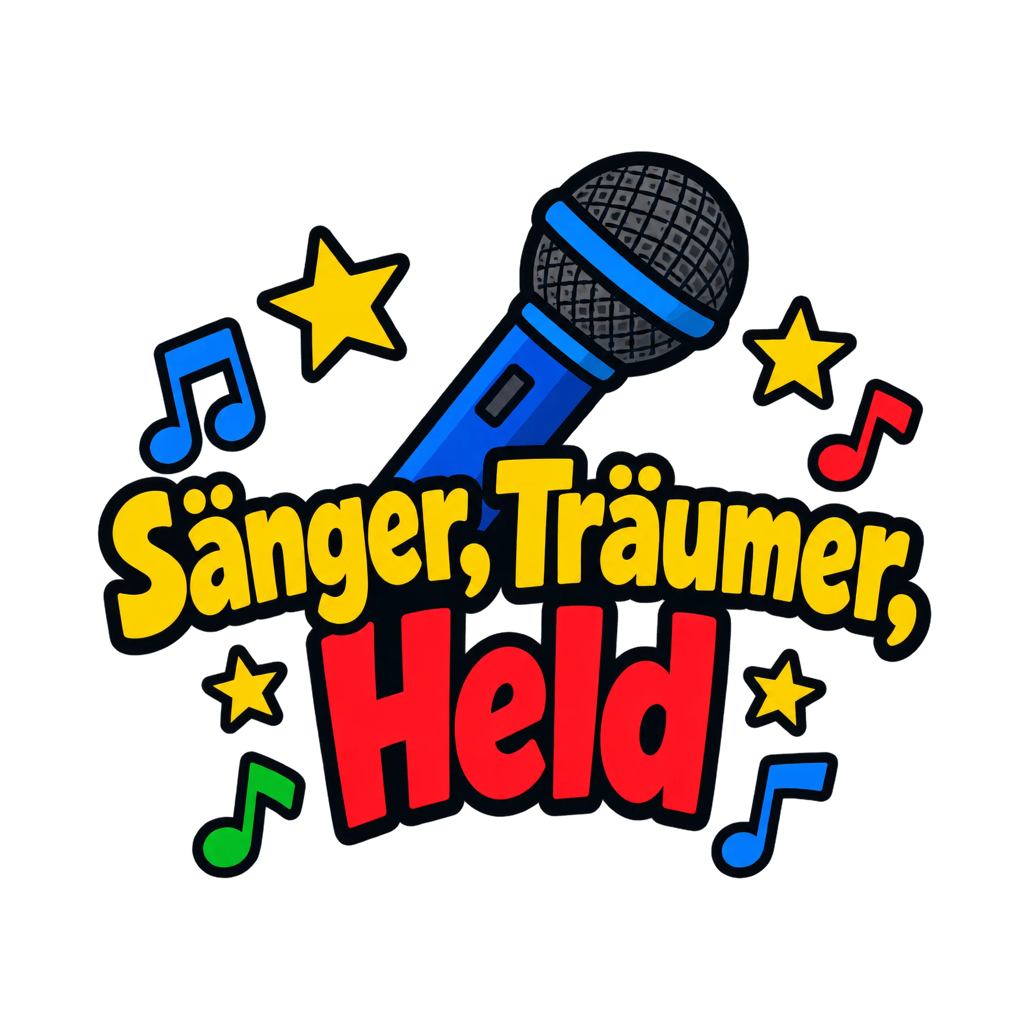 Bügelbild Sänger, Träumer, Held als Grafik auf weißem Hintergrund (BB018534)