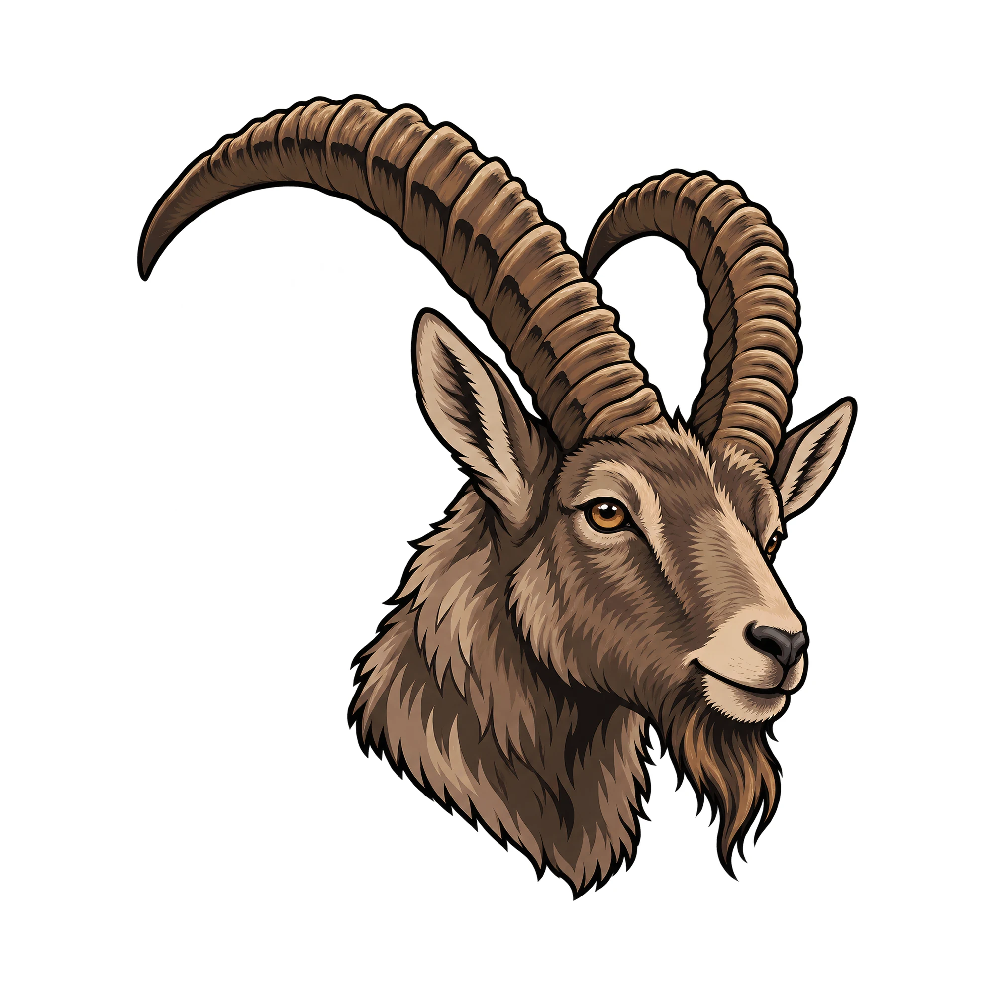 Bügelbild Kritzel Stil Sternzeichen Steinbock, Lustiger Shirt Motiv als Grafik auf weißem Hintergrund (BB015774)