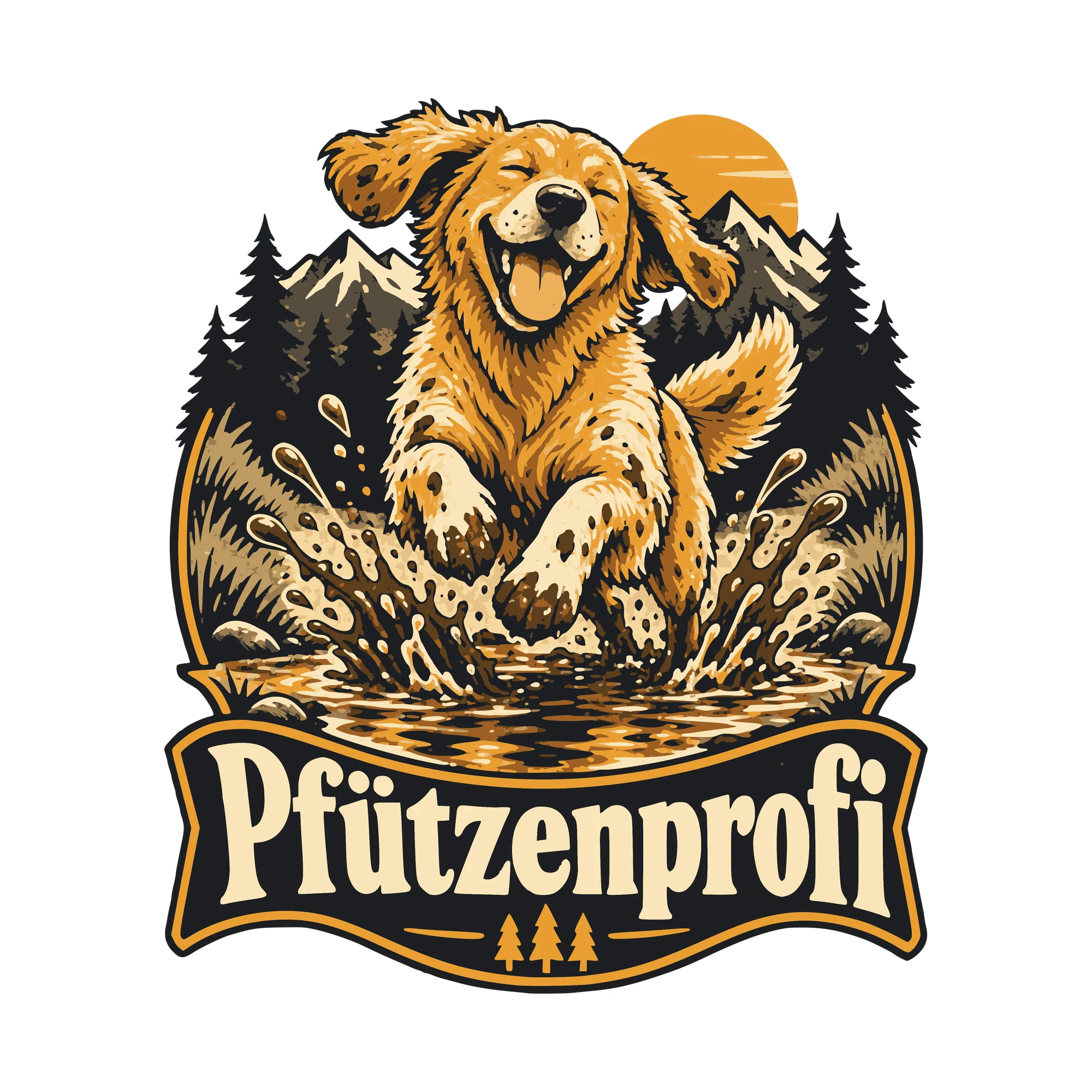 Bügelbild Pfützenprofi als Grafik auf weißem Hintergrund (BB011145)