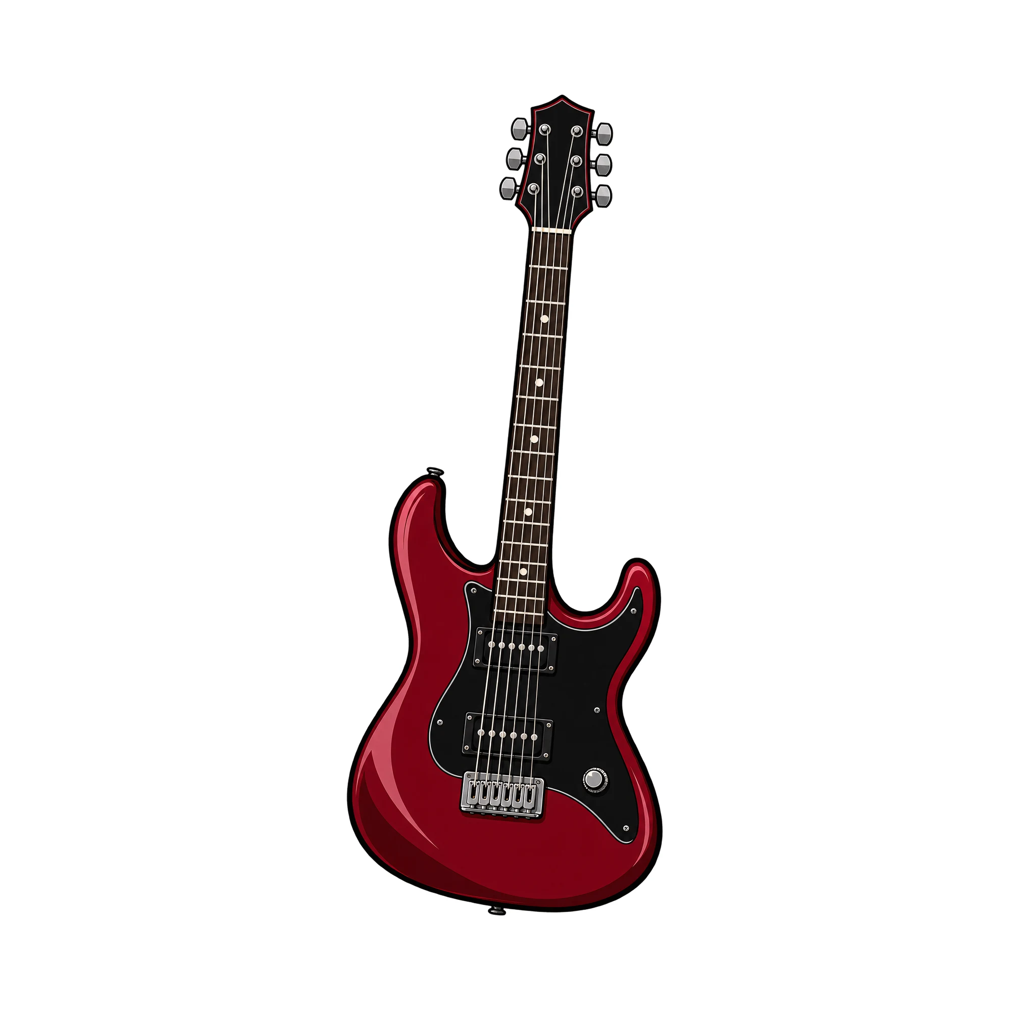 Bügelbild Rock And Roll Gitarre, Lustiger Shirt Motiv als Grafik auf weißem Hintergrund (BB015265)
