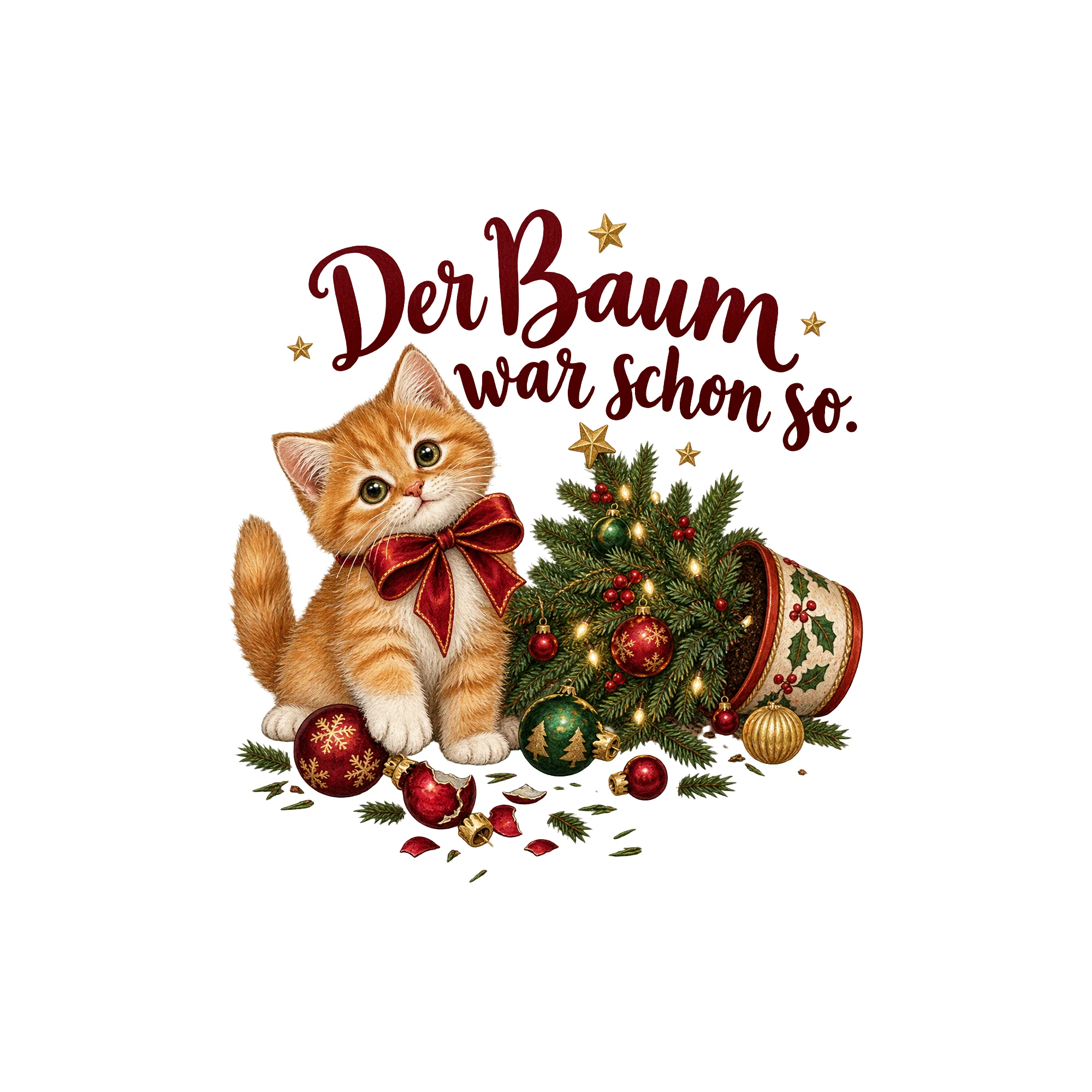 Bügelbild Der Baum war schon so. als Grafik auf weißem Hintergrund (BB011360)