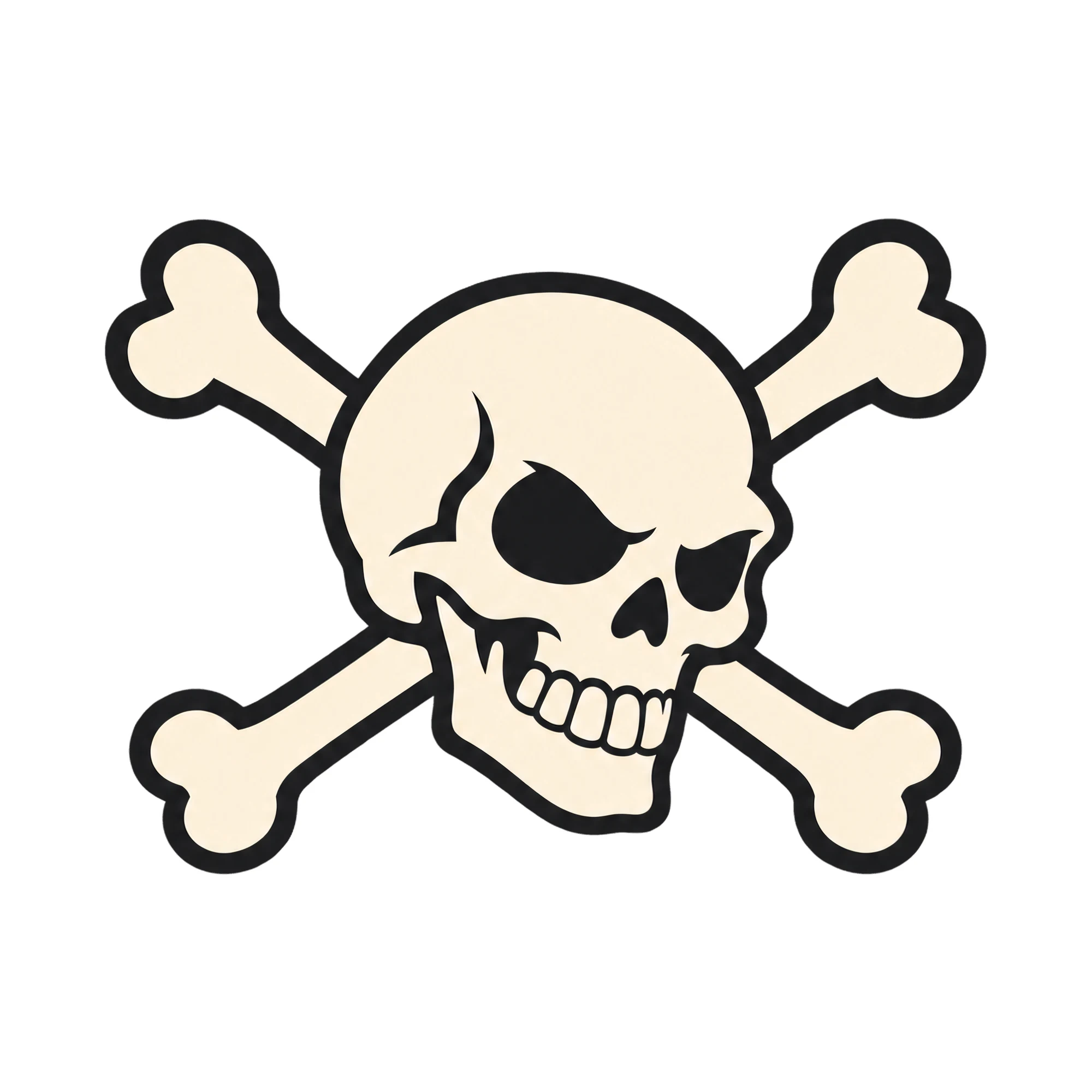 Bügelbild Totenkopf Und Knochen, Lustiger Shirt Motiv als Grafik auf weißem Hintergrund (BB016064)