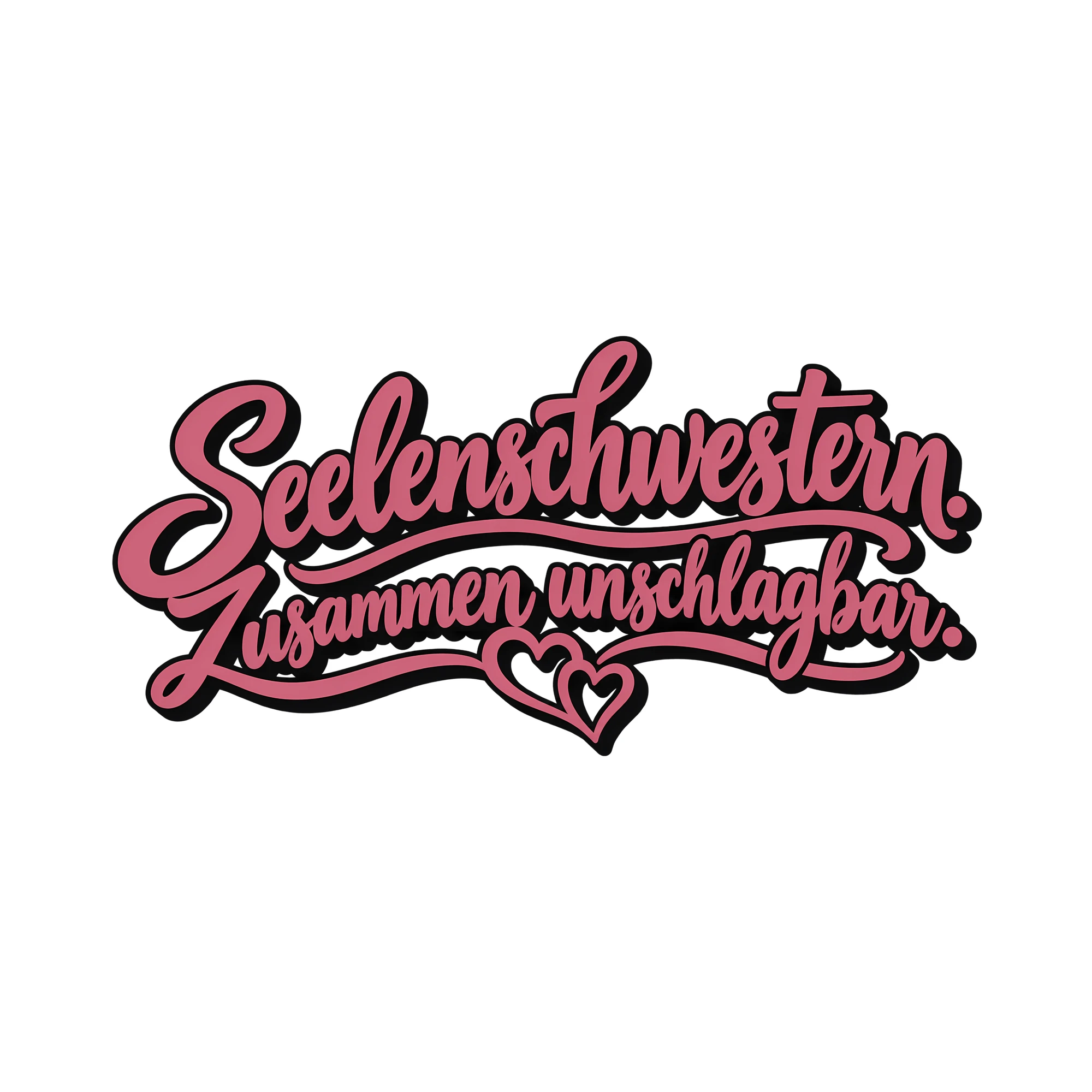 Bügelbild Seelenschwestern. Zusammen unschlagbar. als Grafik auf weißem Hintergrund (BB013945)