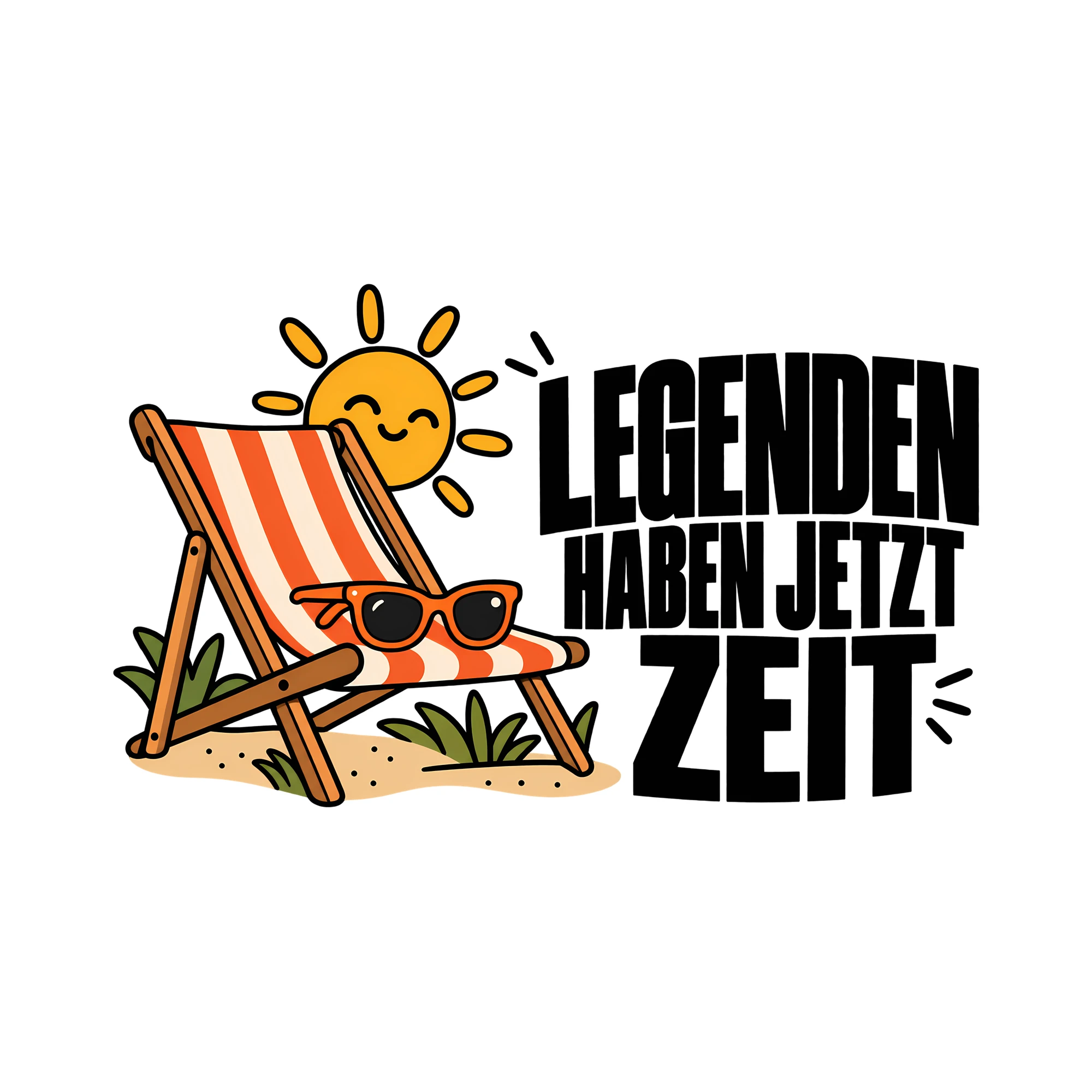 Bügelbild LEGENDEN HABEN JETZT ZEIT als Grafik auf weißem Hintergrund (BB011681)