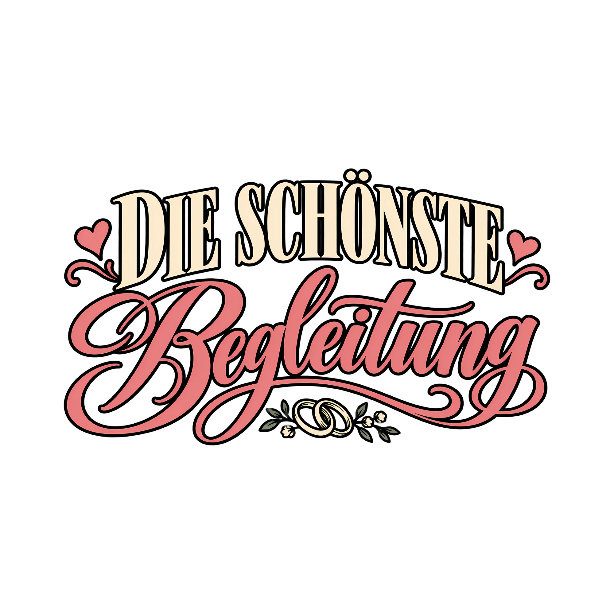 Bügelbild Die schönste Begleitung als Grafik auf weißem Hintergrund (BB013117)