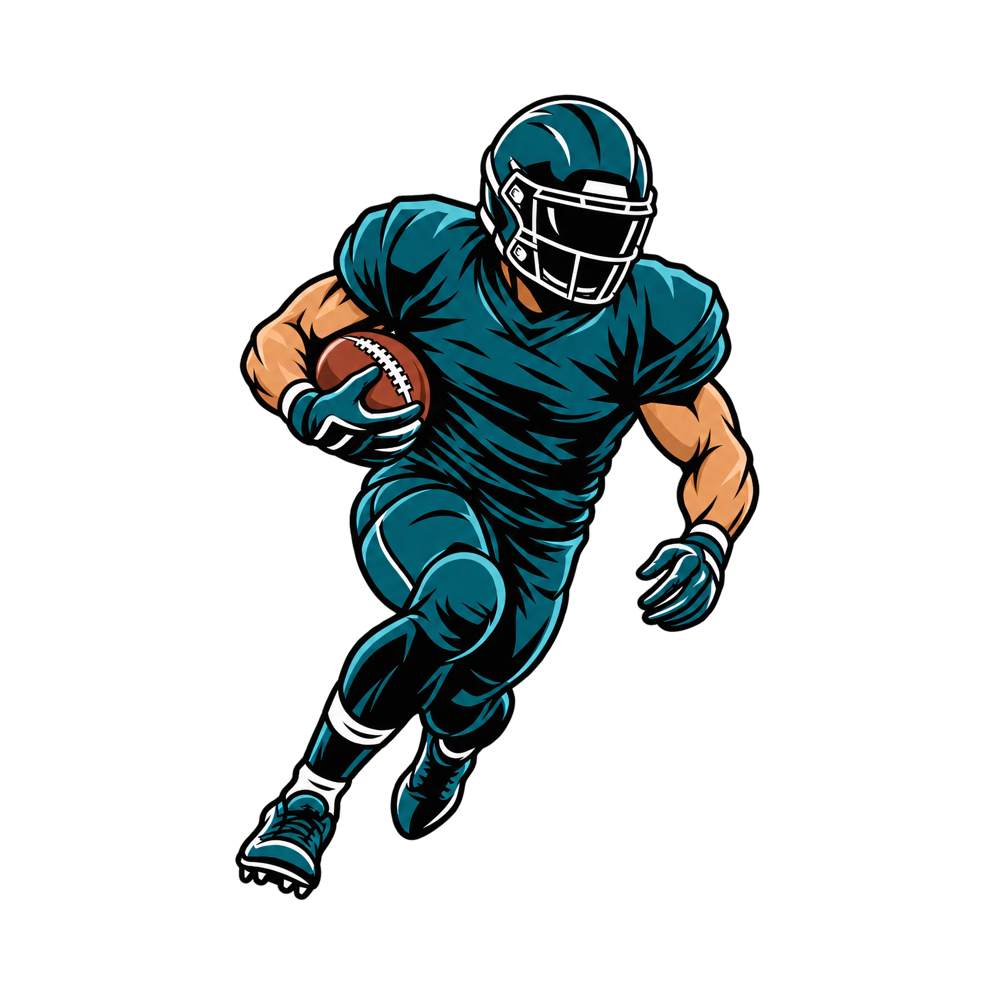 Bügelbild Football Player, Lustiger Shirt Motiv als Grafik auf weißem Hintergrund (BB015561)