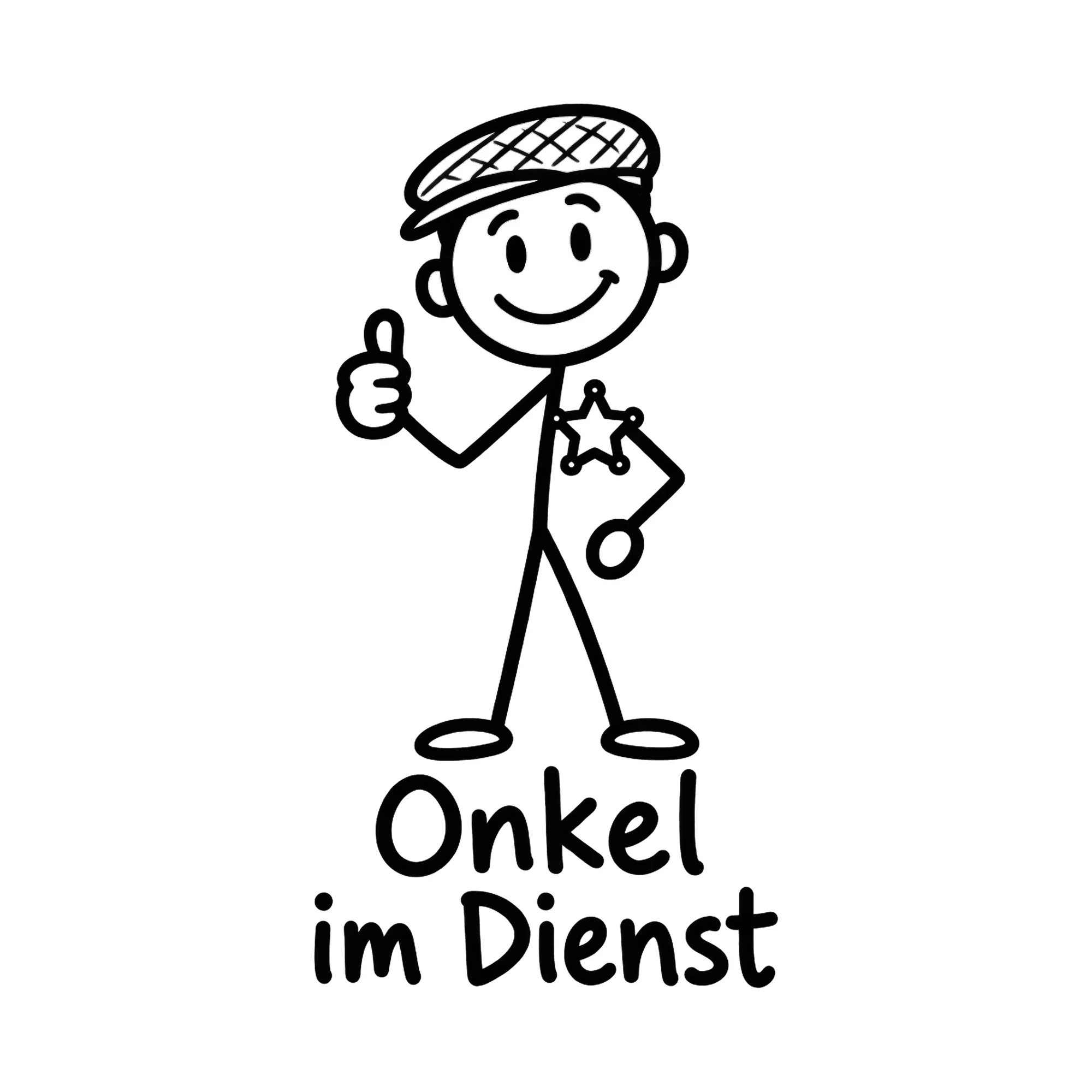 Bügelbild Onkel im Dienst, Mama Papa Shirt Spruch als Grafik auf weißem Hintergrund (BB016704)