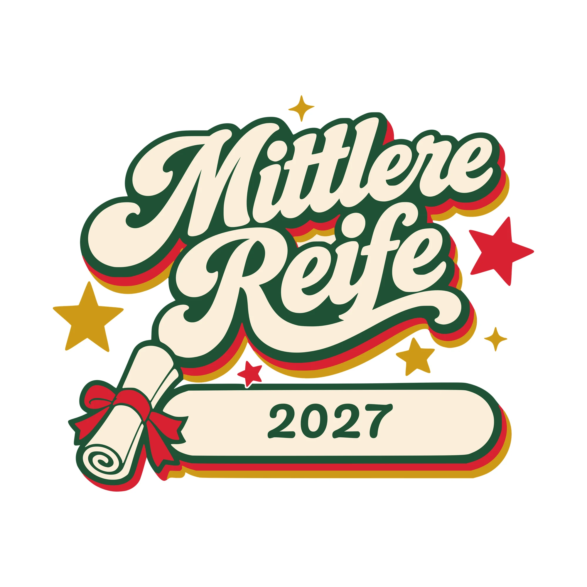 Bügelbild Mittlere Reife mit Jahr als Grafik auf weißem Hintergrund (BB010534)