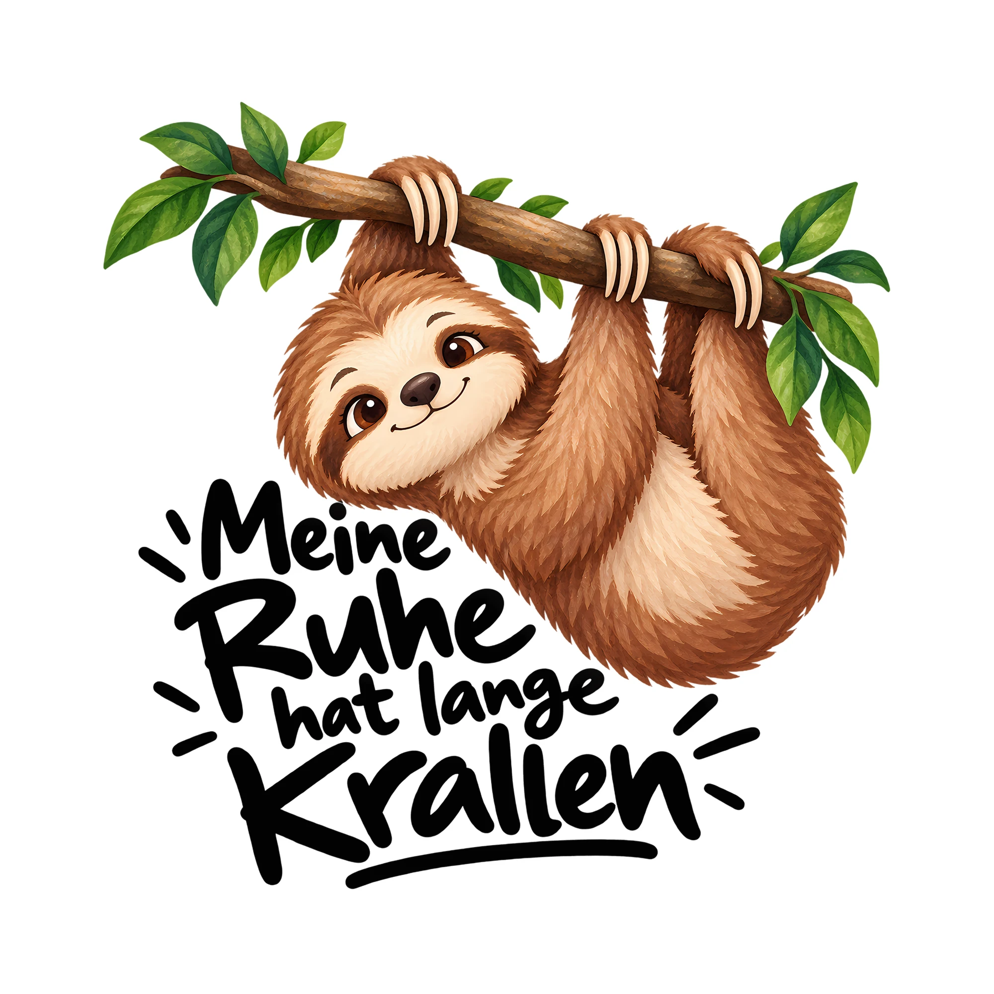 Bügelbild Meine Ruhe hat lange Krallen als Grafik auf weißem Hintergrund (BB012962)
