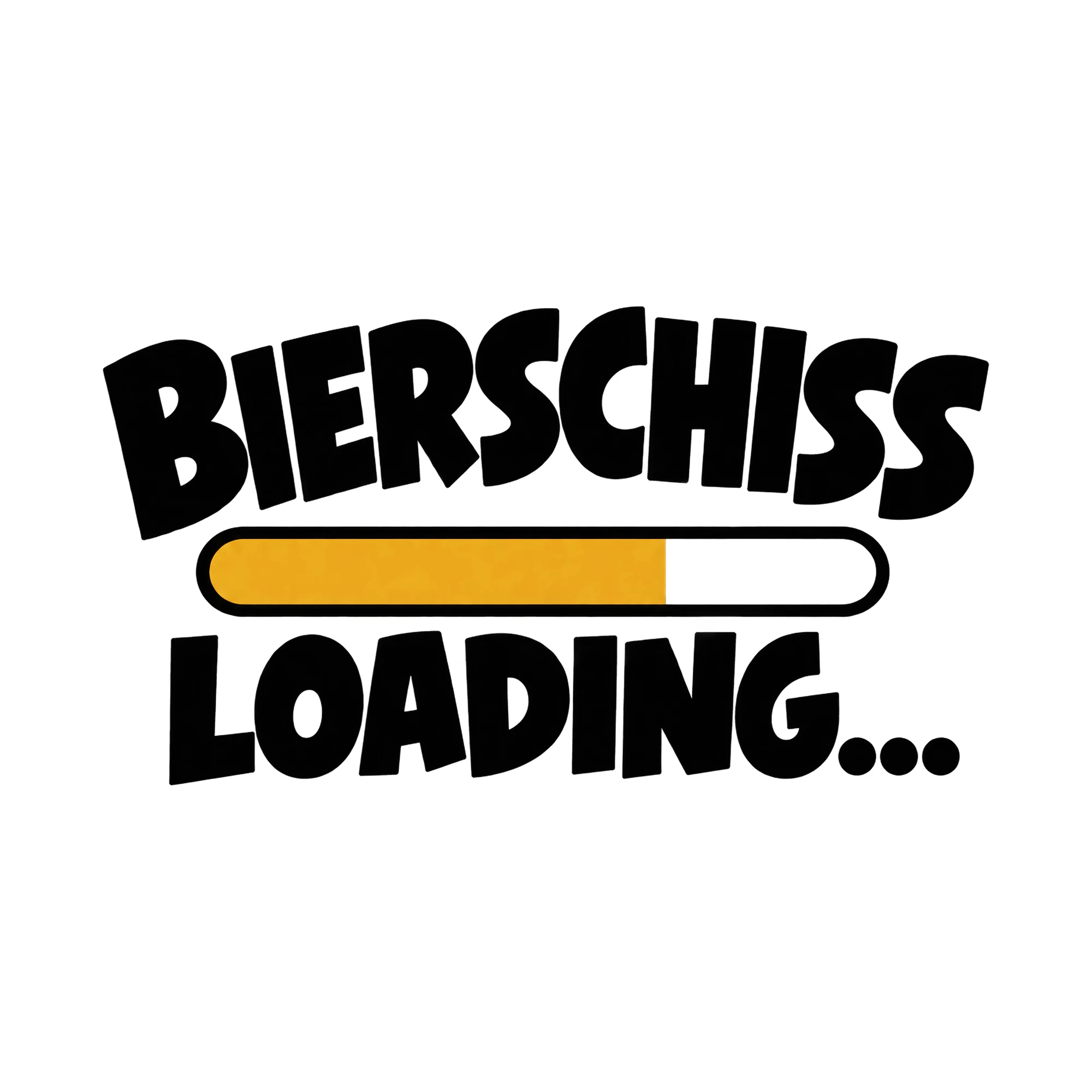 Bügelbild „BIERSCHISS LOADING...“, Babybody bügeln Motiv als Grafik auf weißem Hintergrund (BB014948)
