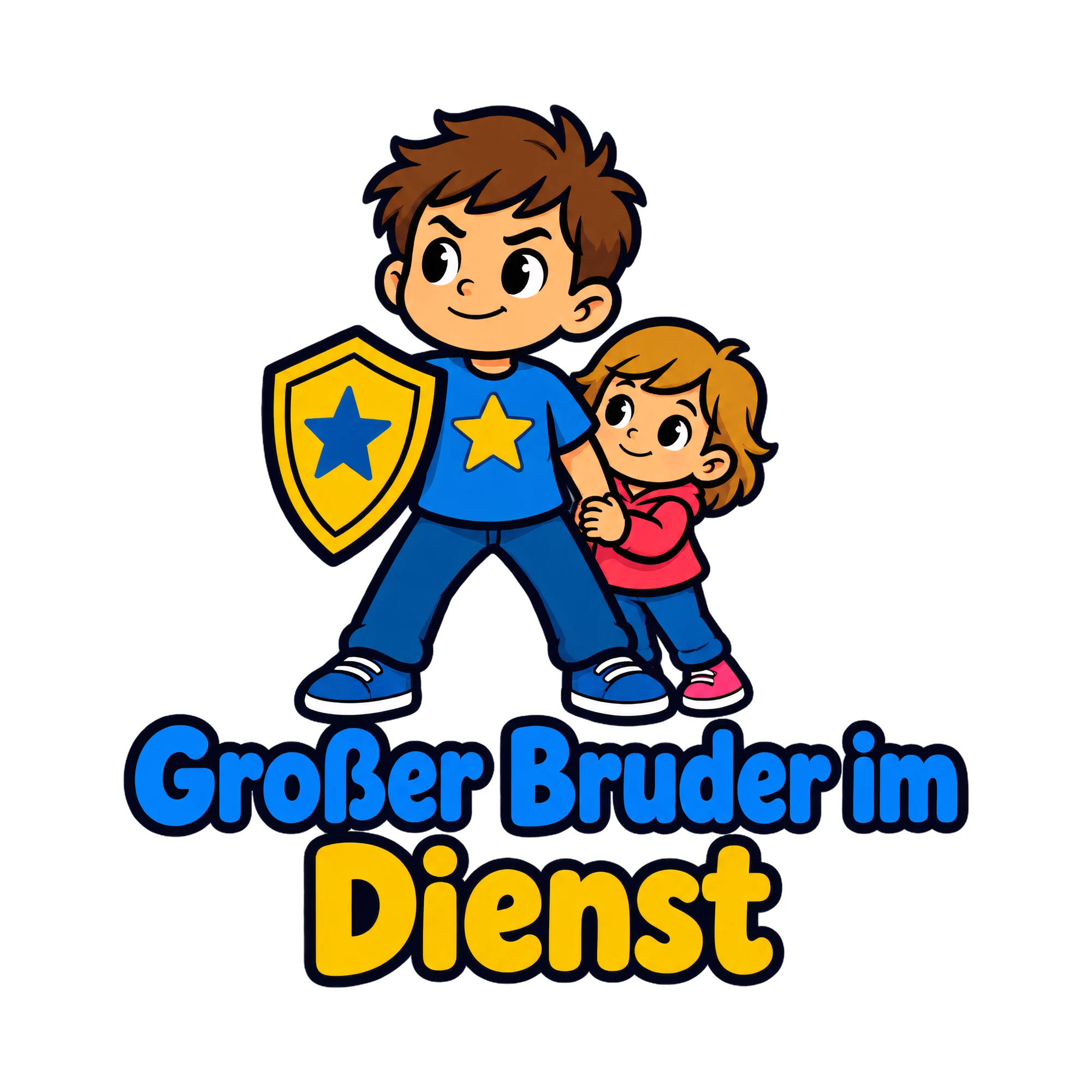 Bügelbild Großer Bruder im Dienst als Grafik auf weißem Hintergrund (BB020066)