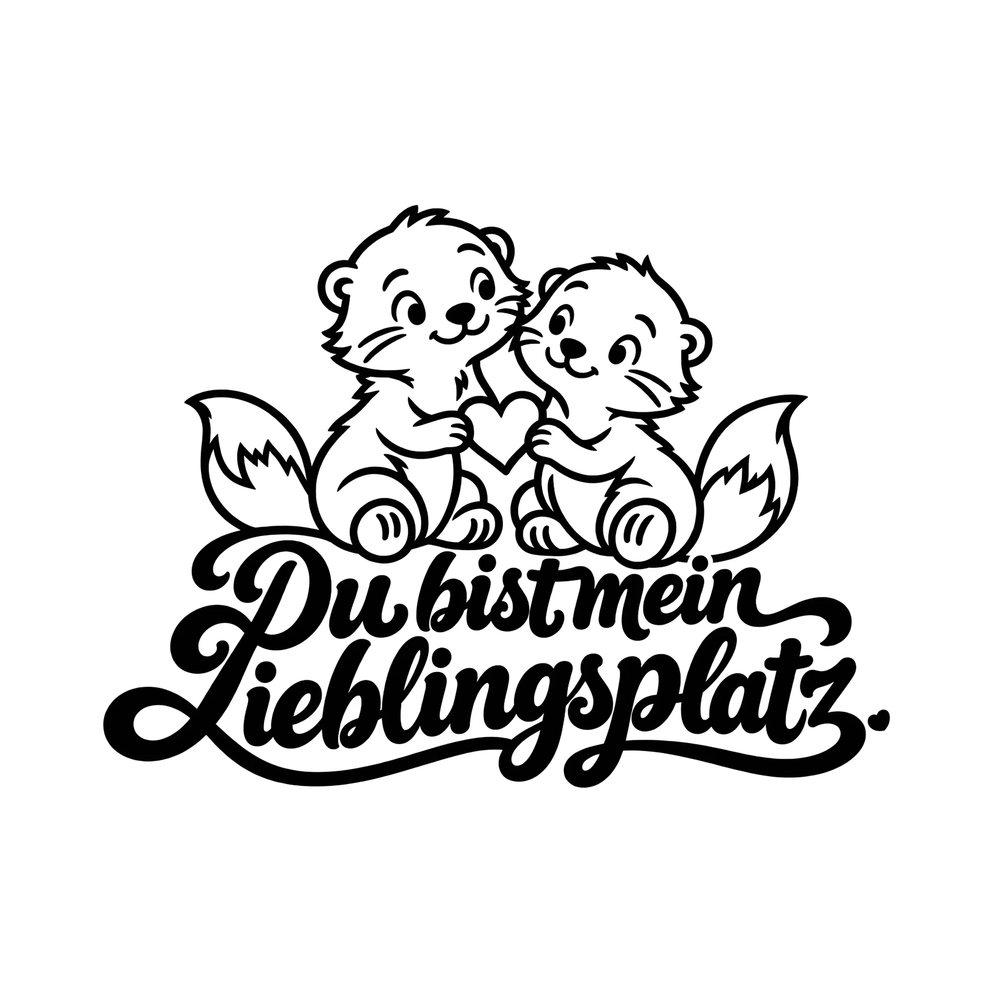 Bügelbild Du bist mein Lieblingsplatz. als Grafik auf weißem Hintergrund (BB014066)