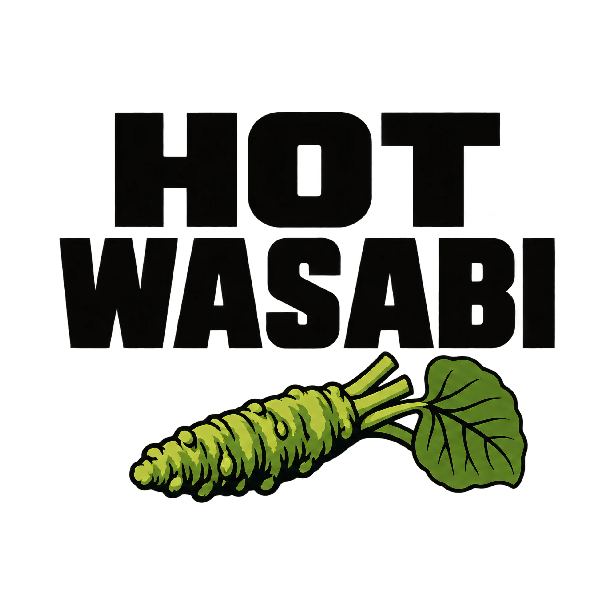 Bügelbild „HOT WASABI“, Beruf Shirt Spruch als Grafik auf weißem Hintergrund (BB014909)
