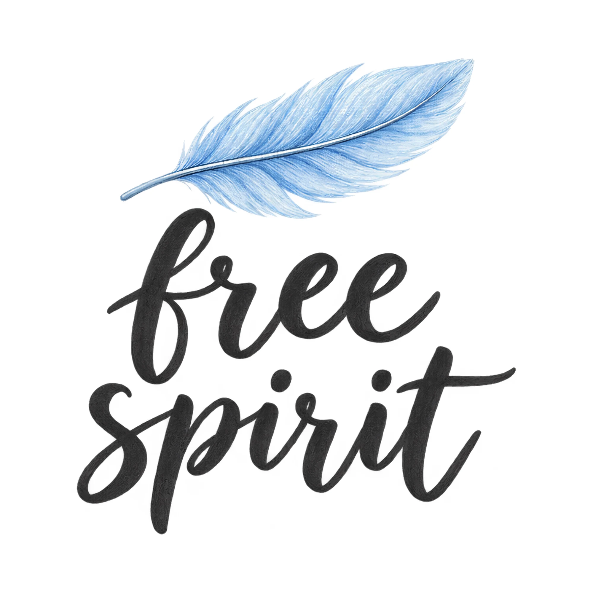 Bügelbild free spirit, Lustiger Shirt Spruch als Grafik auf weißem Hintergrund (BB018211)