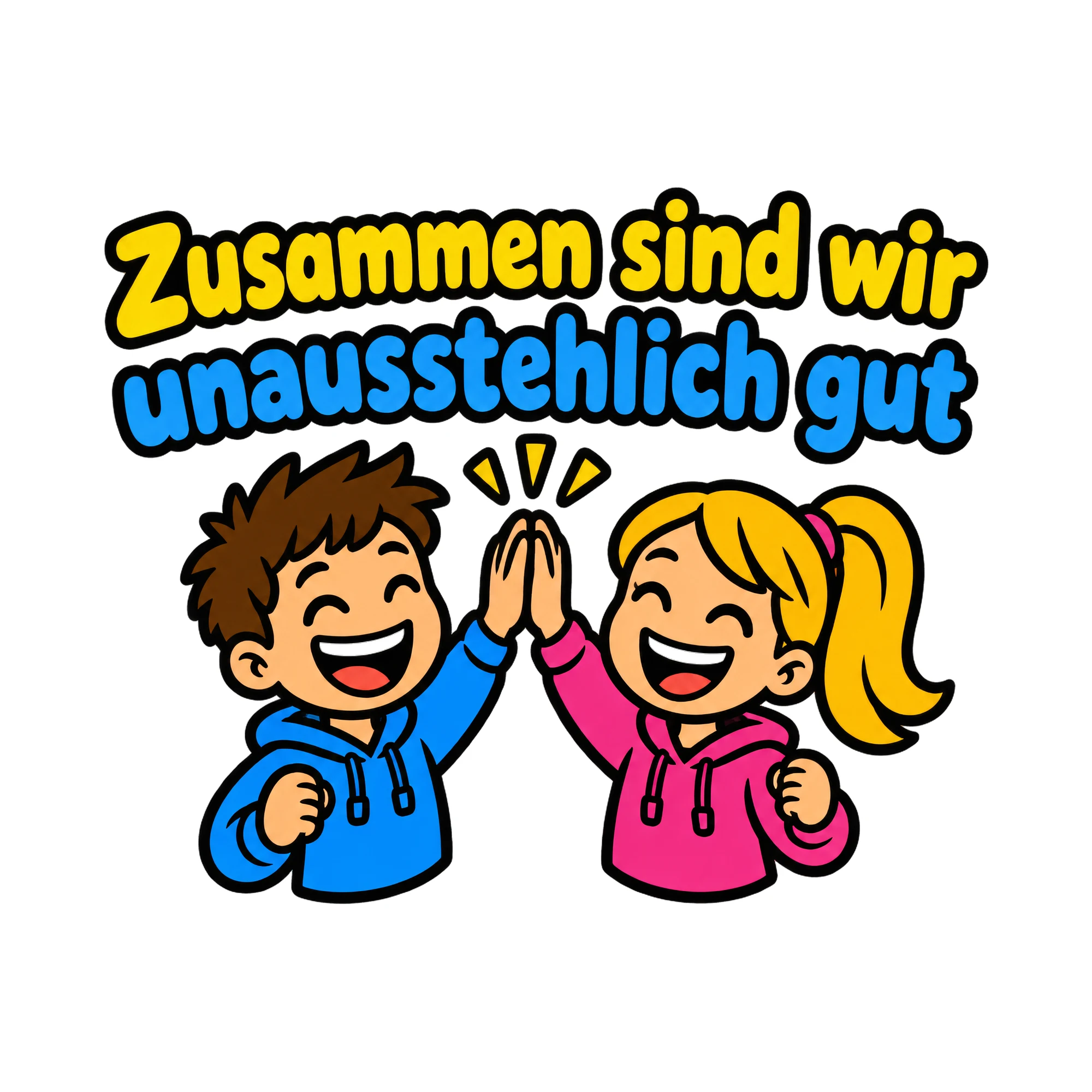 Bügelbild Zusammen sind wir unausstehlich gut als Grafik auf weißem Hintergrund (BB019106)