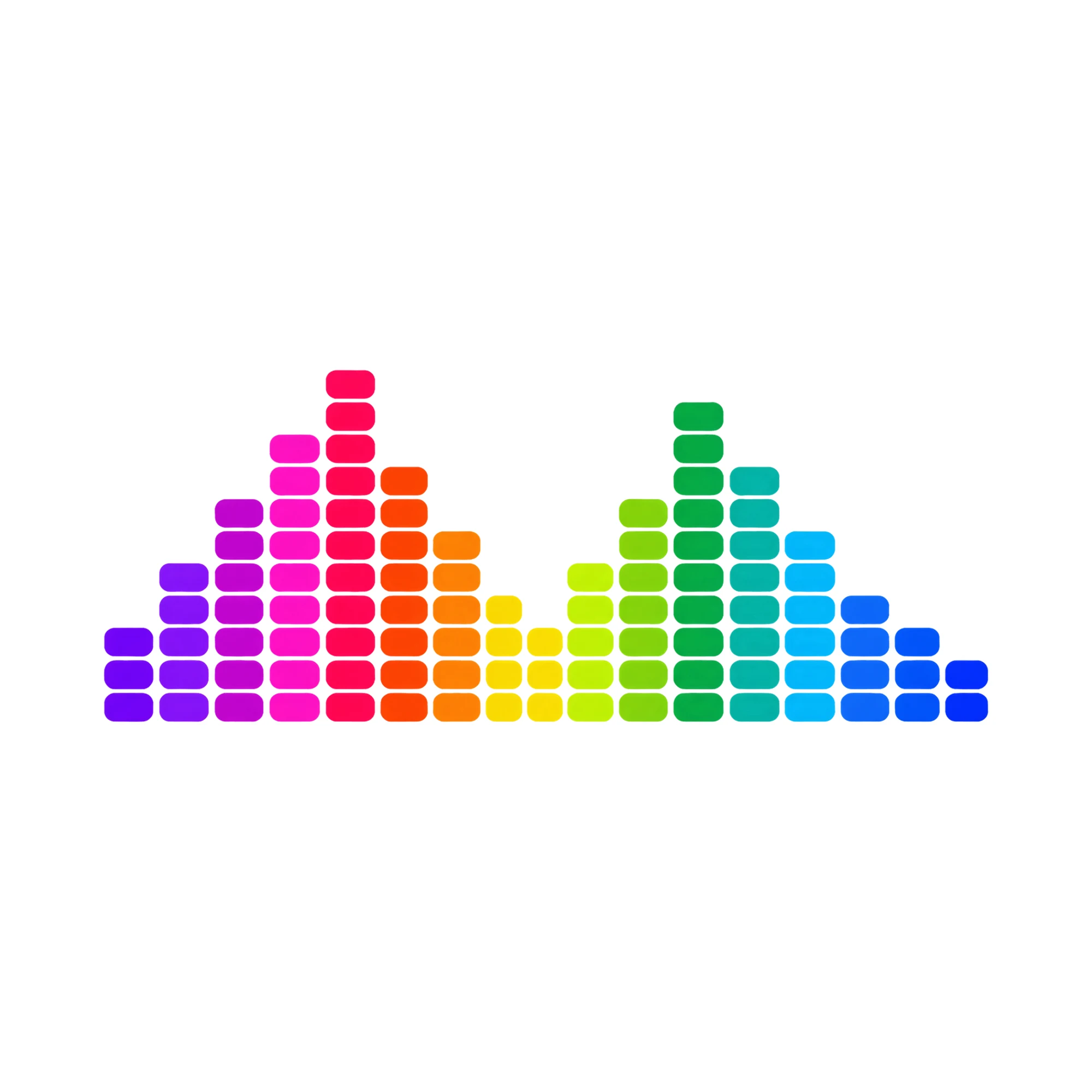 Bügelbild Regenbogen Soundbars, Lustiger Shirt Motiv als Grafik auf weißem Hintergrund (BB016052)