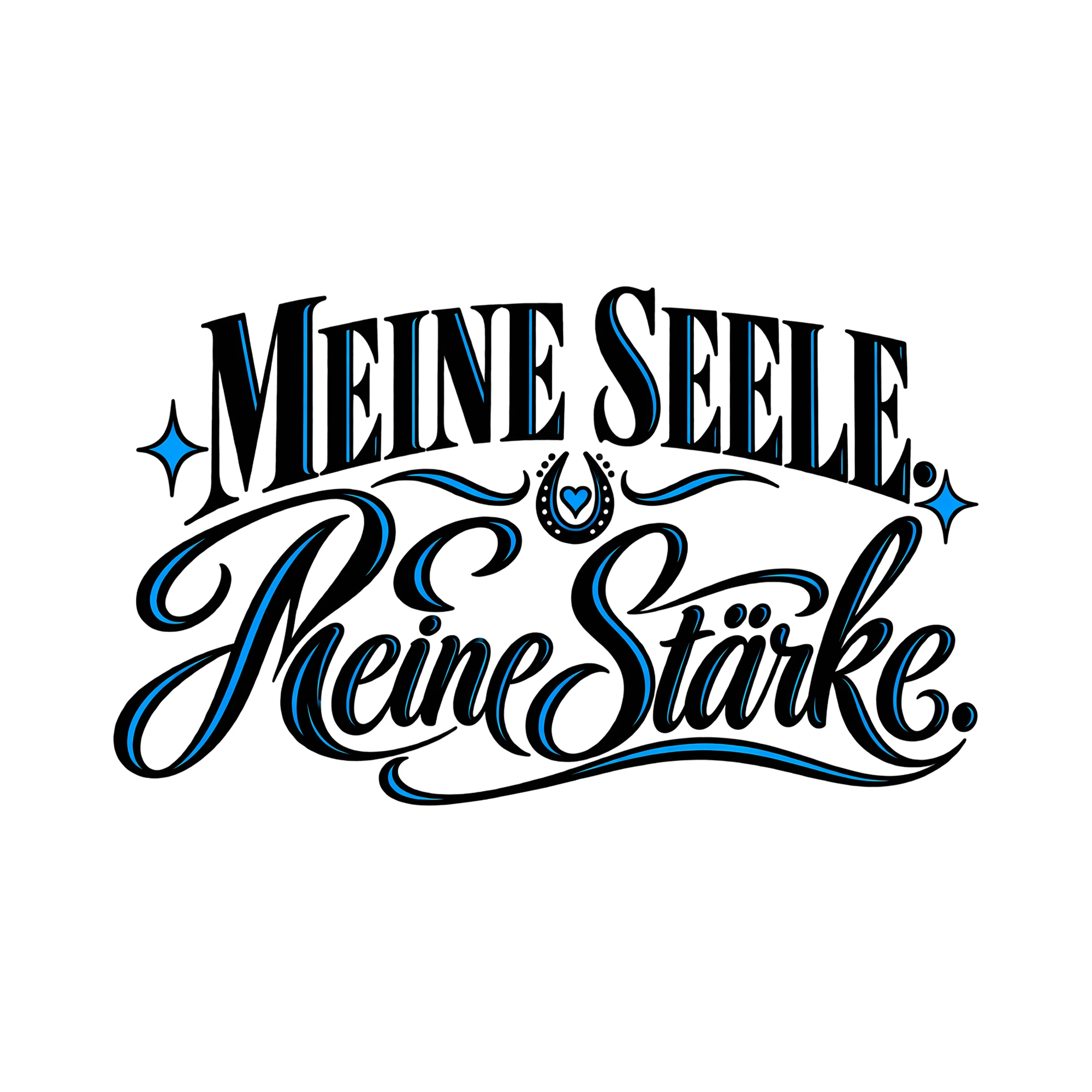Bügelbild Meine Seele. Meine Stärke. als Grafik auf weißem Hintergrund (BB012860)