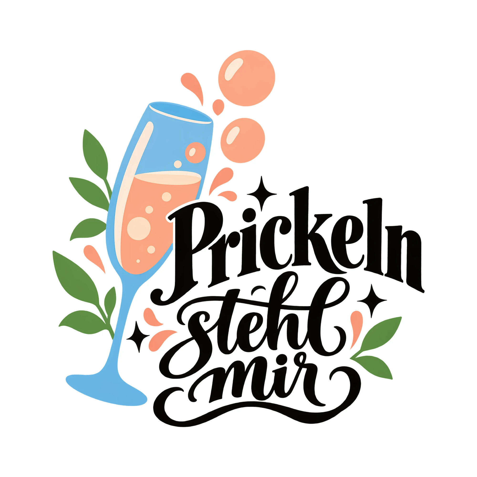 Bügelbild Prickeln steht mir als Grafik auf weißem Hintergrund (BB011894)