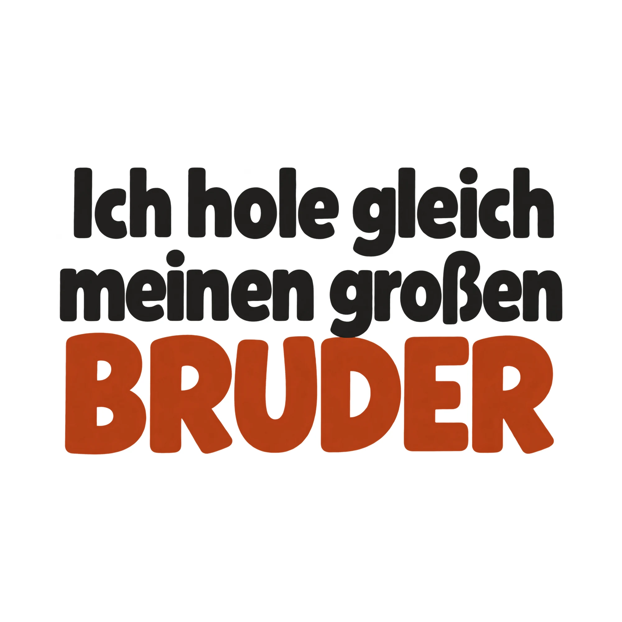Bügelbild Ich hole gleich meinen großen BRUDER, Mama Papa Shirt Spruch als Grafik auf weißem Hintergrund (BB017901)