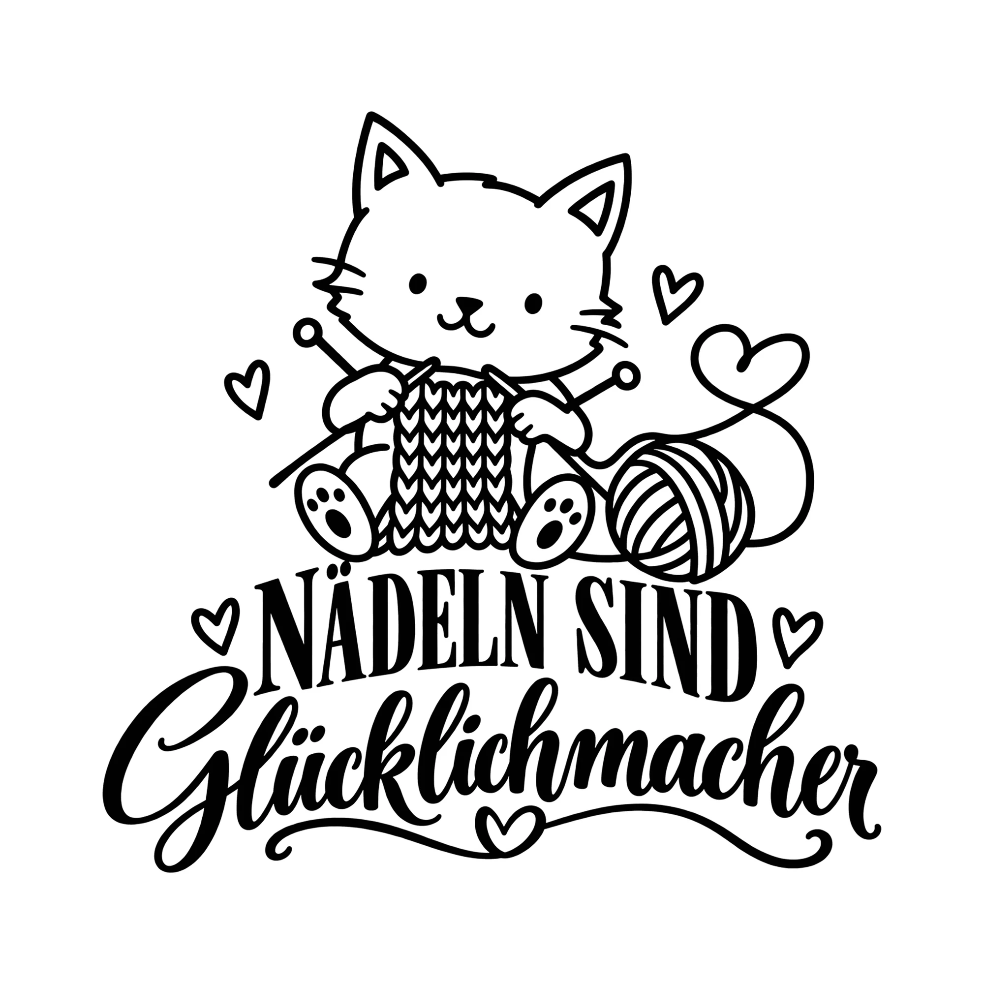 Bügelbild Nadeln sind Glücklichmacher. als Grafik auf weißem Hintergrund (BB012859)