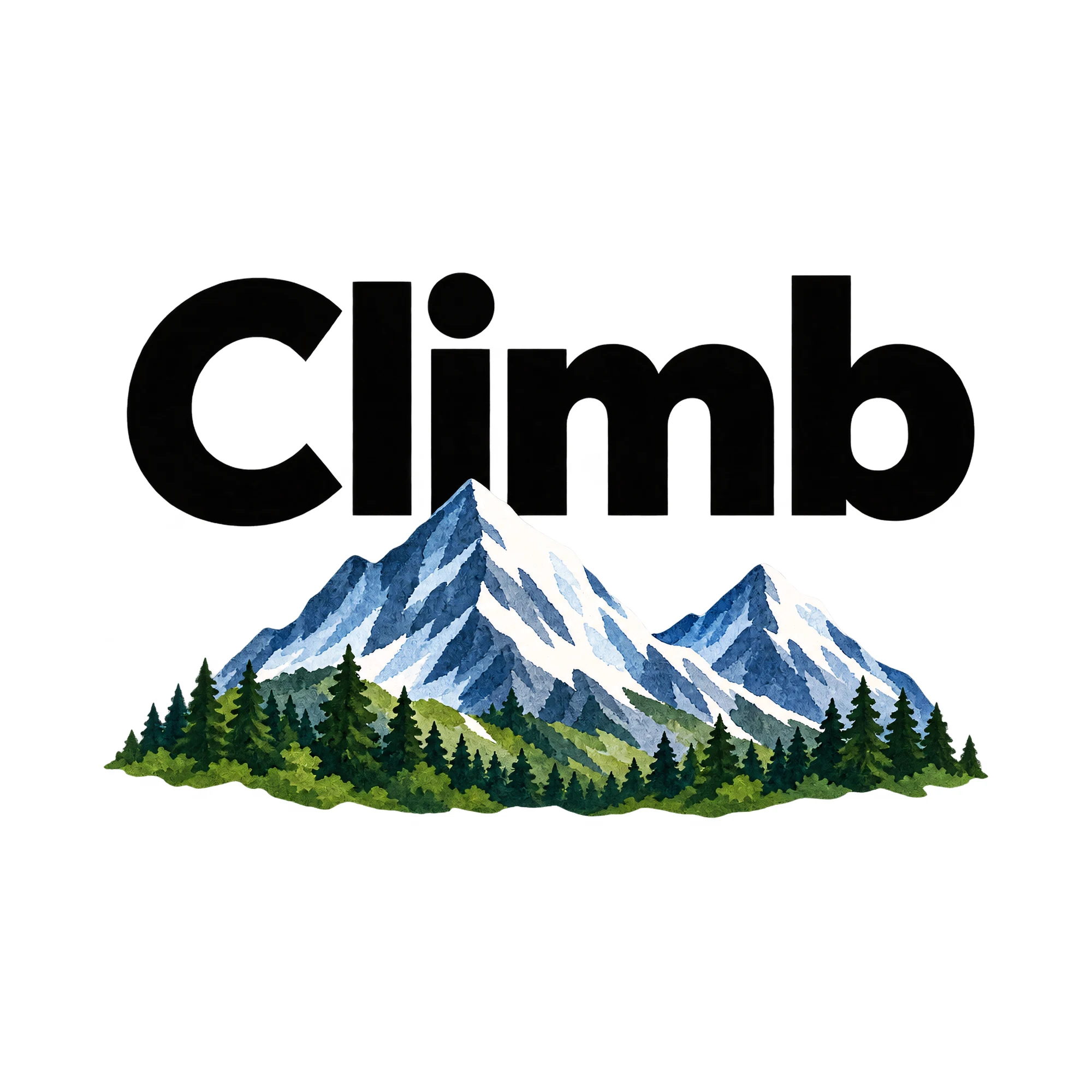 Bügelbild Climb, Sport Shirt Spruch als Grafik auf weißem Hintergrund (BB015551)