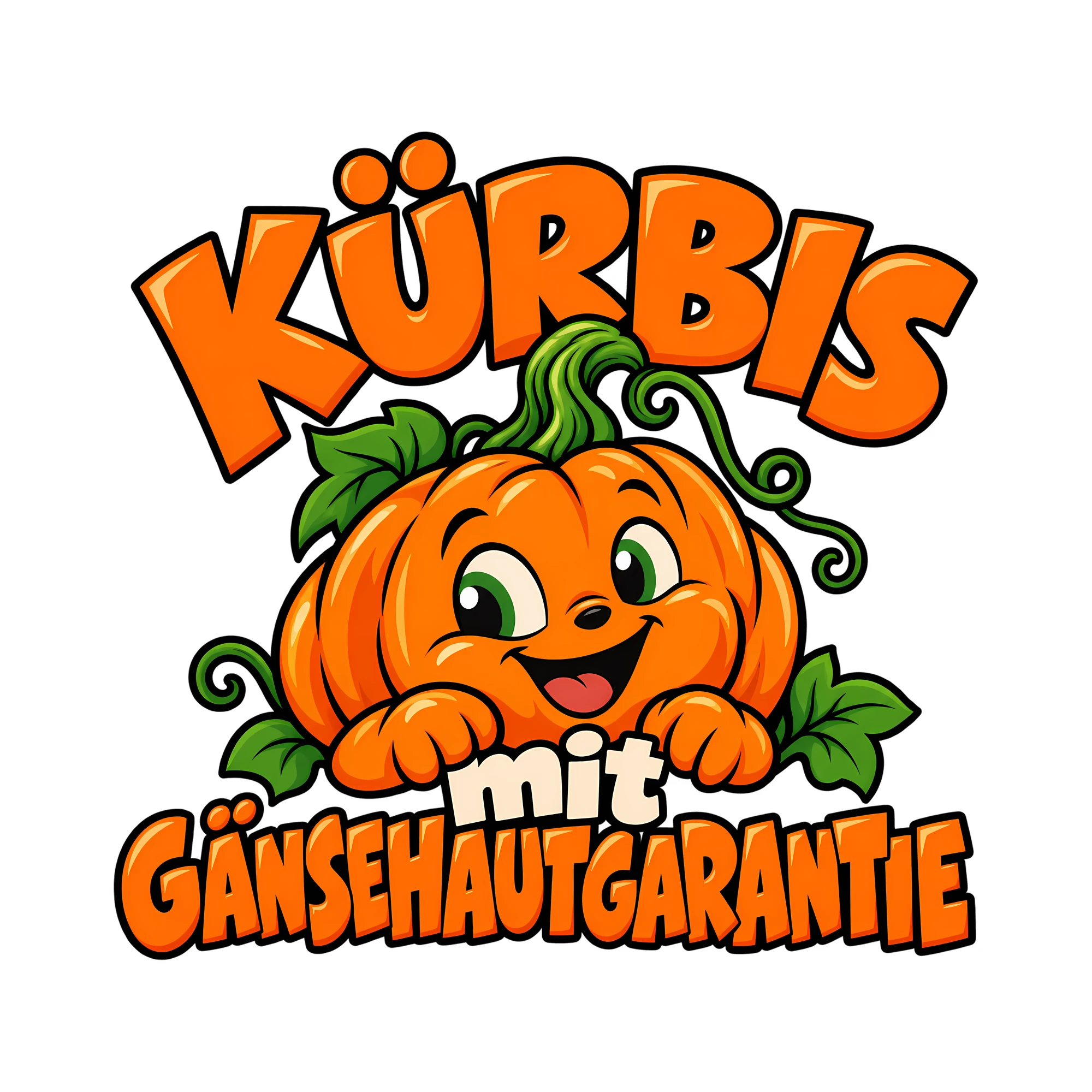 Bügelbild Kürbis mit Gänsehautgarantie als Grafik auf weißem Hintergrund (BB012655)