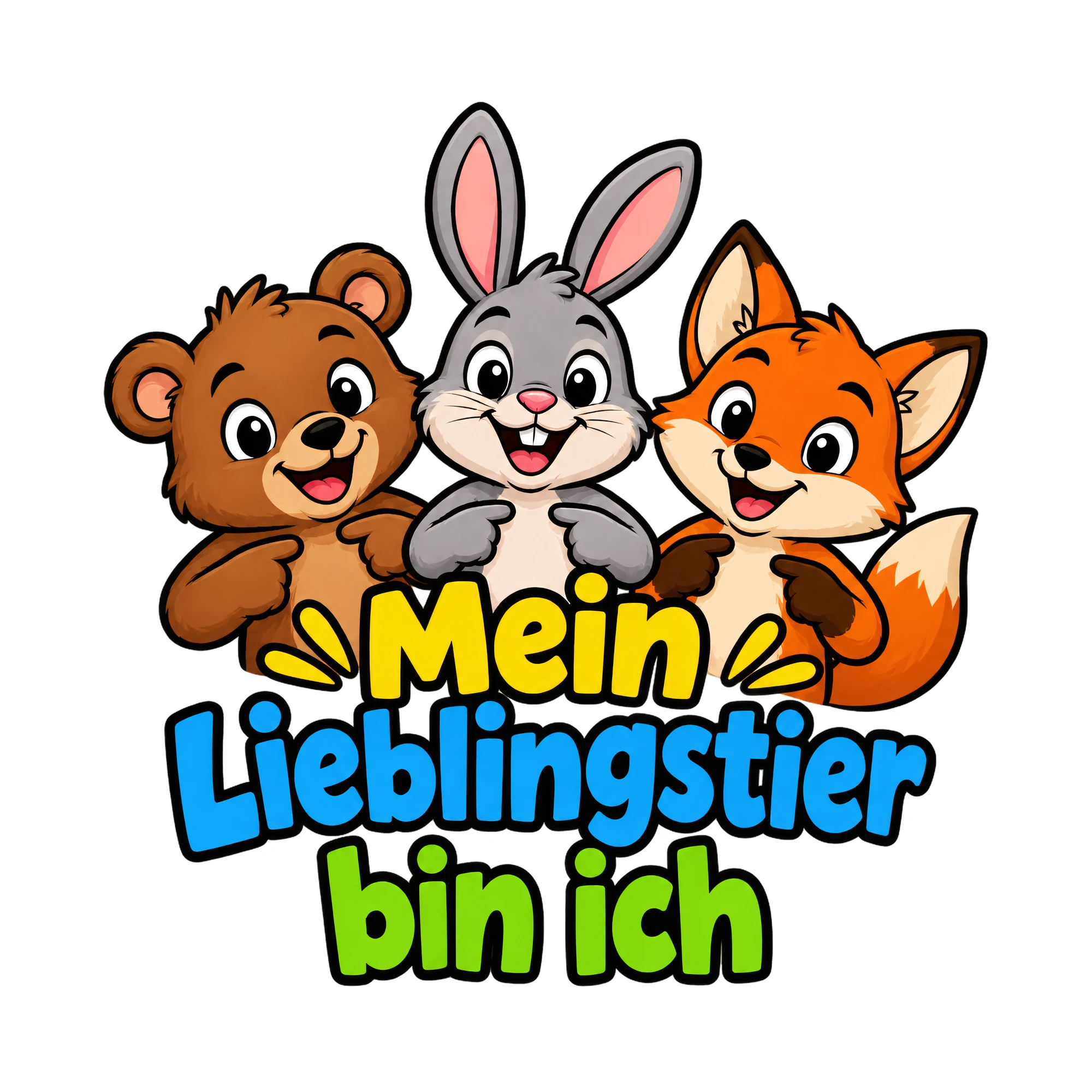 Bügelbild Mein Lieblingstier bin ich, Tiere Shirt Spruch als Grafik auf weißem Hintergrund (BB016607)