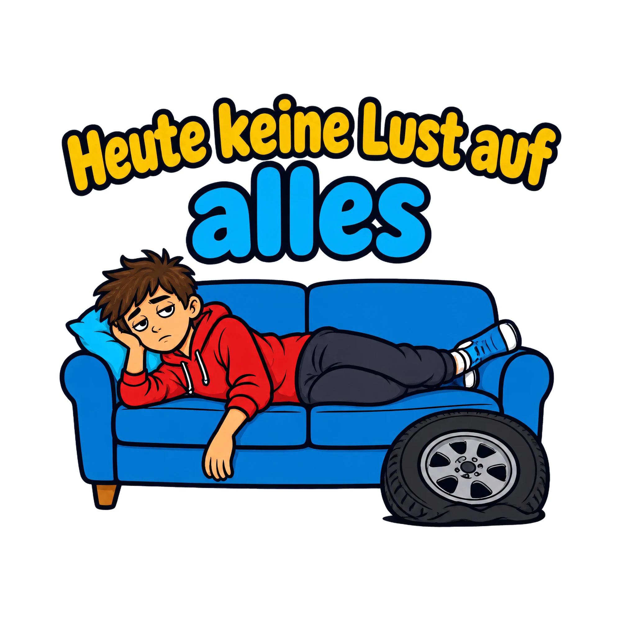 Bügelbild Heute keine Lust auf alles, Lustiger Shirt Spruch als Grafik auf weißem Hintergrund (BB020176)