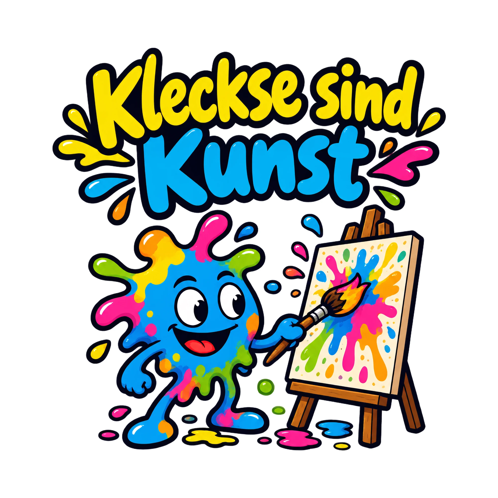 Bügelbild Kleckse sind Kunst als Grafik auf weißem Hintergrund (BB019385)