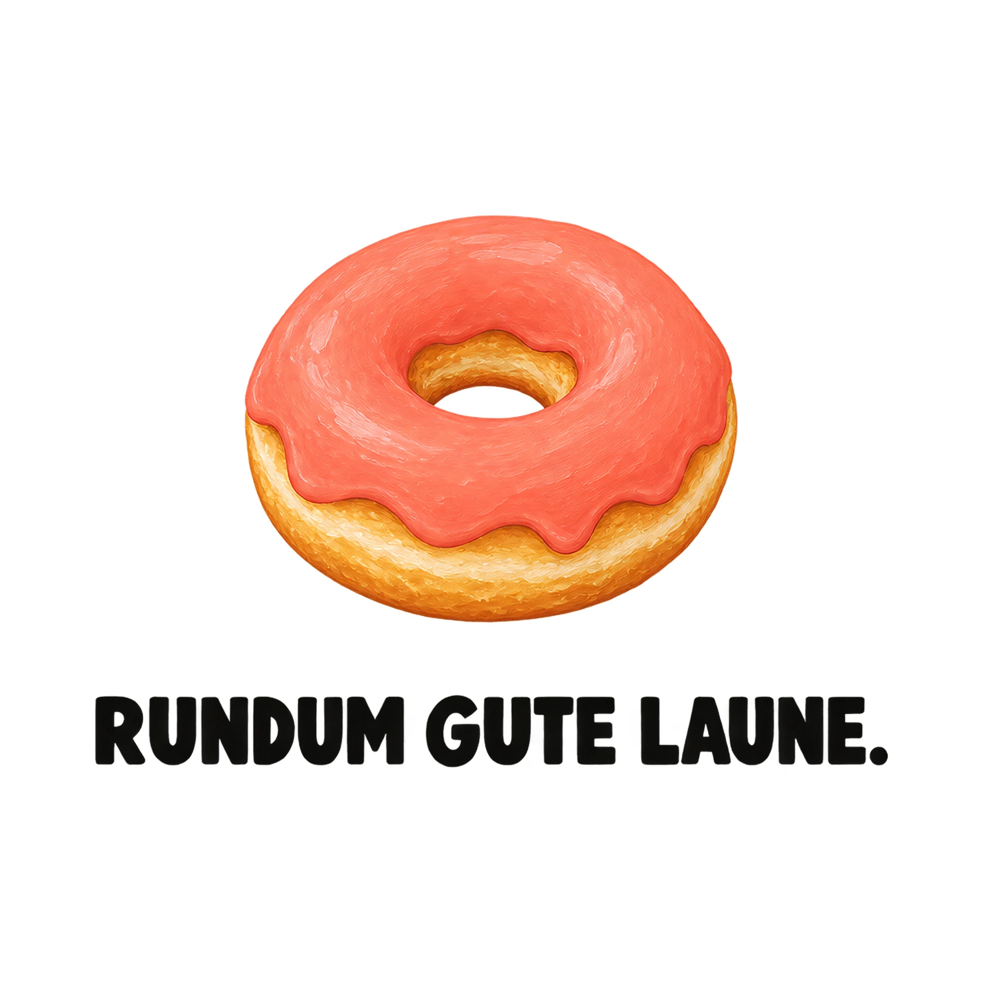 Bügelbild RUNDUM GUTE LAUNE. als Grafik auf weißem Hintergrund (BB021462)
