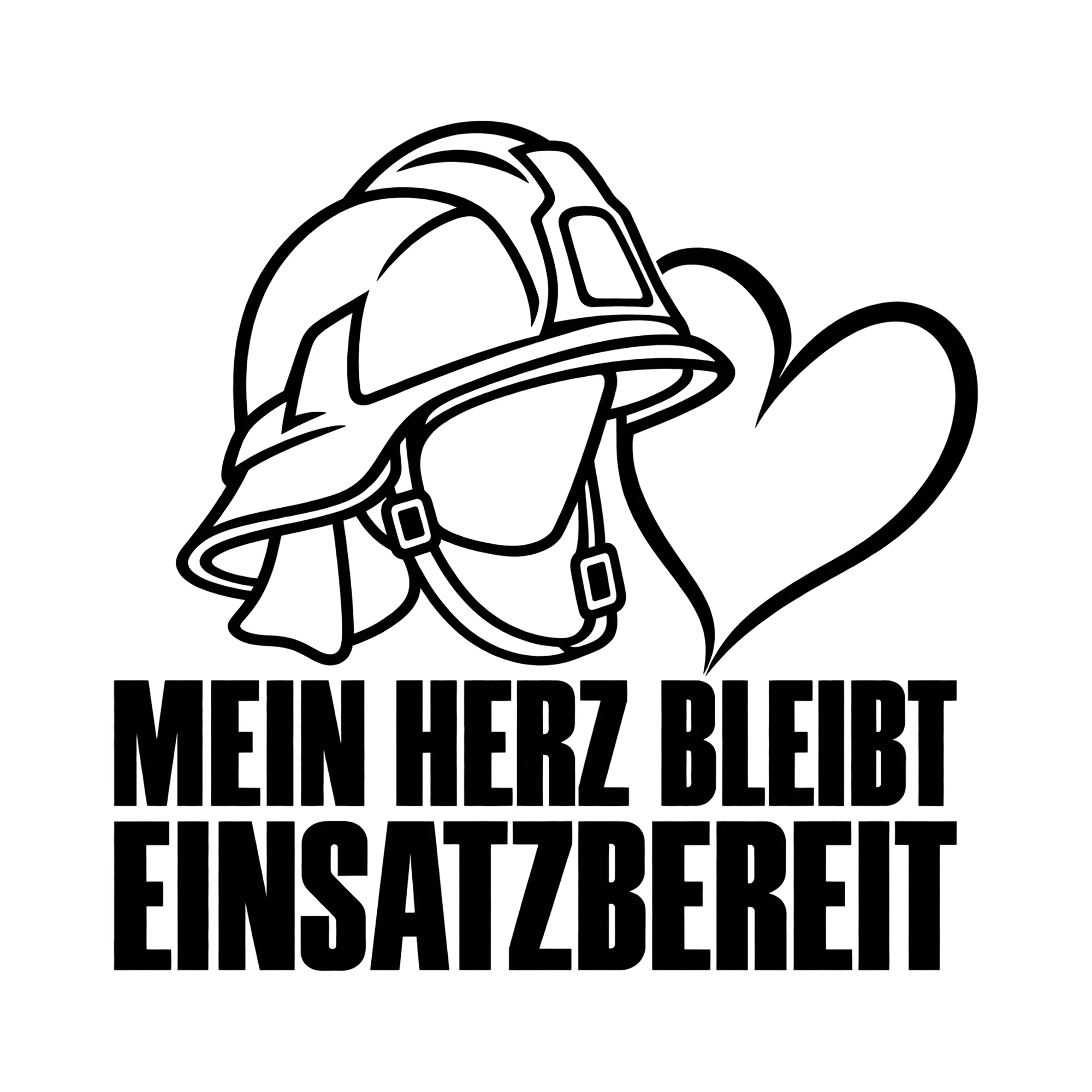 Bügelbild MEIN HERZ BLEIBT EINSATZBEREIT als Grafik auf weißem Hintergrund (BB011708)