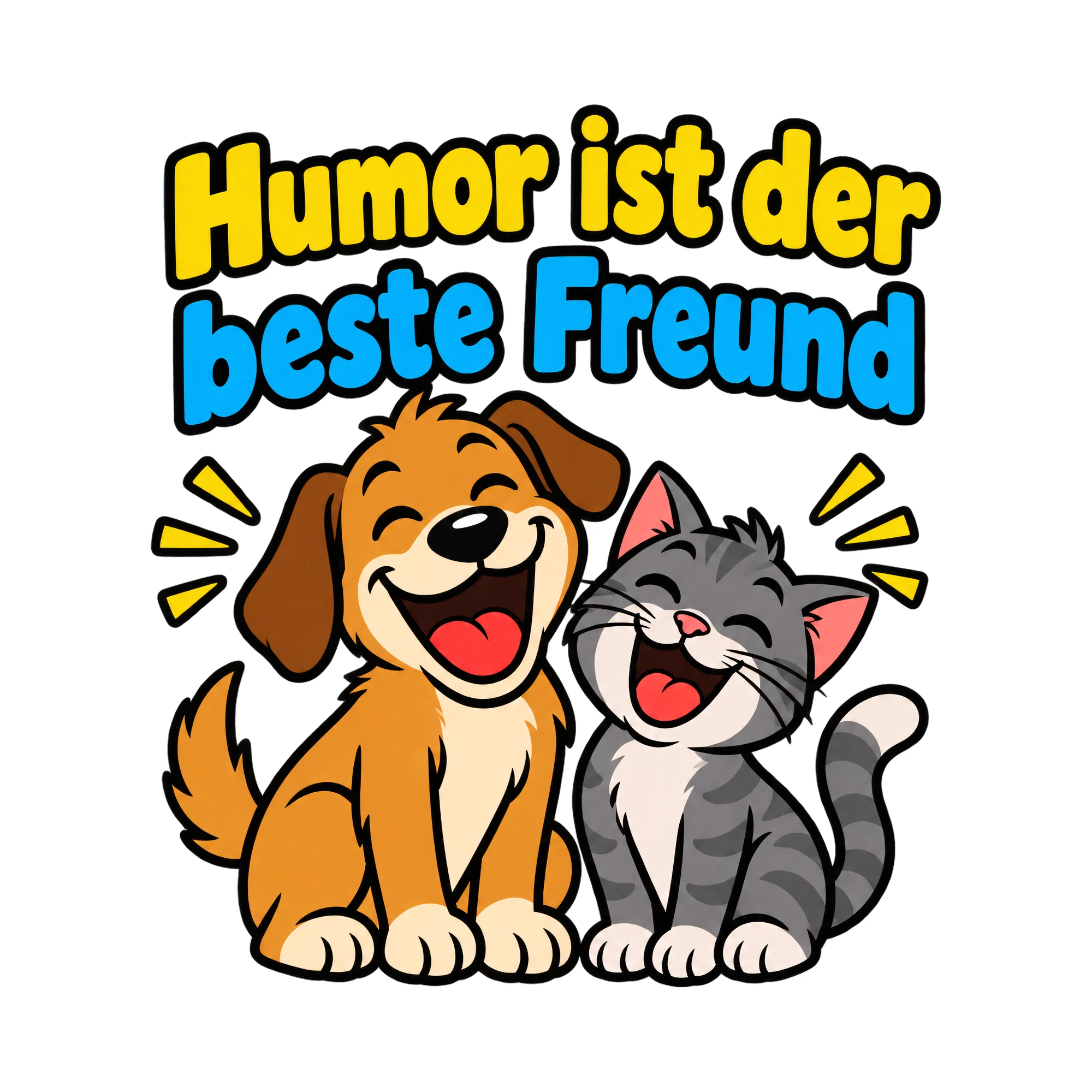 Bügelbild Humor ist der beste Freund als Grafik auf weißem Hintergrund (BB018754)